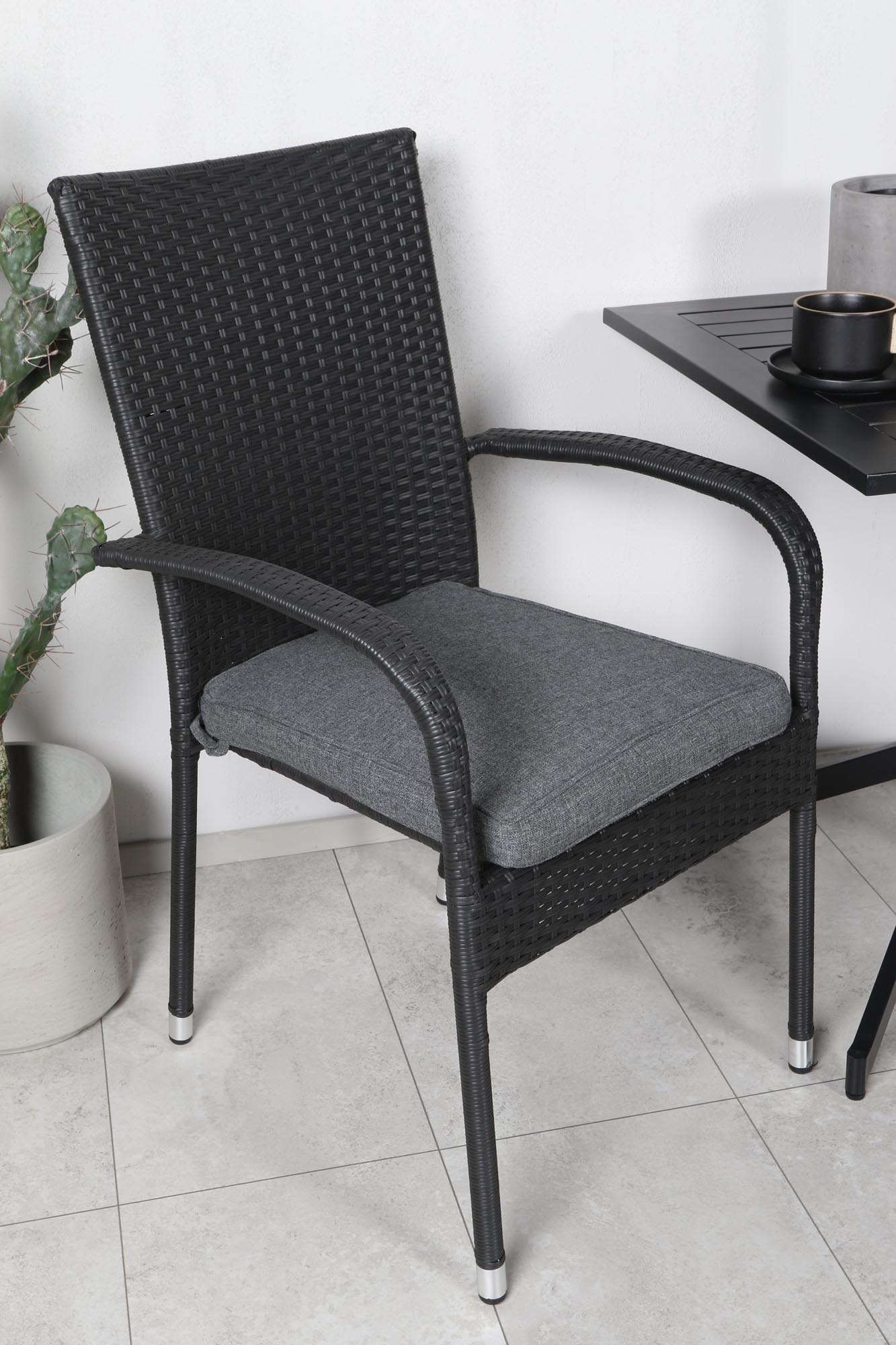 Way Outdoor-Tischset + Anna 70cm/2St. in Schwarz präsentiert im Onlineshop von KAQTU Design AG. Gartentischset ist von Venture Home