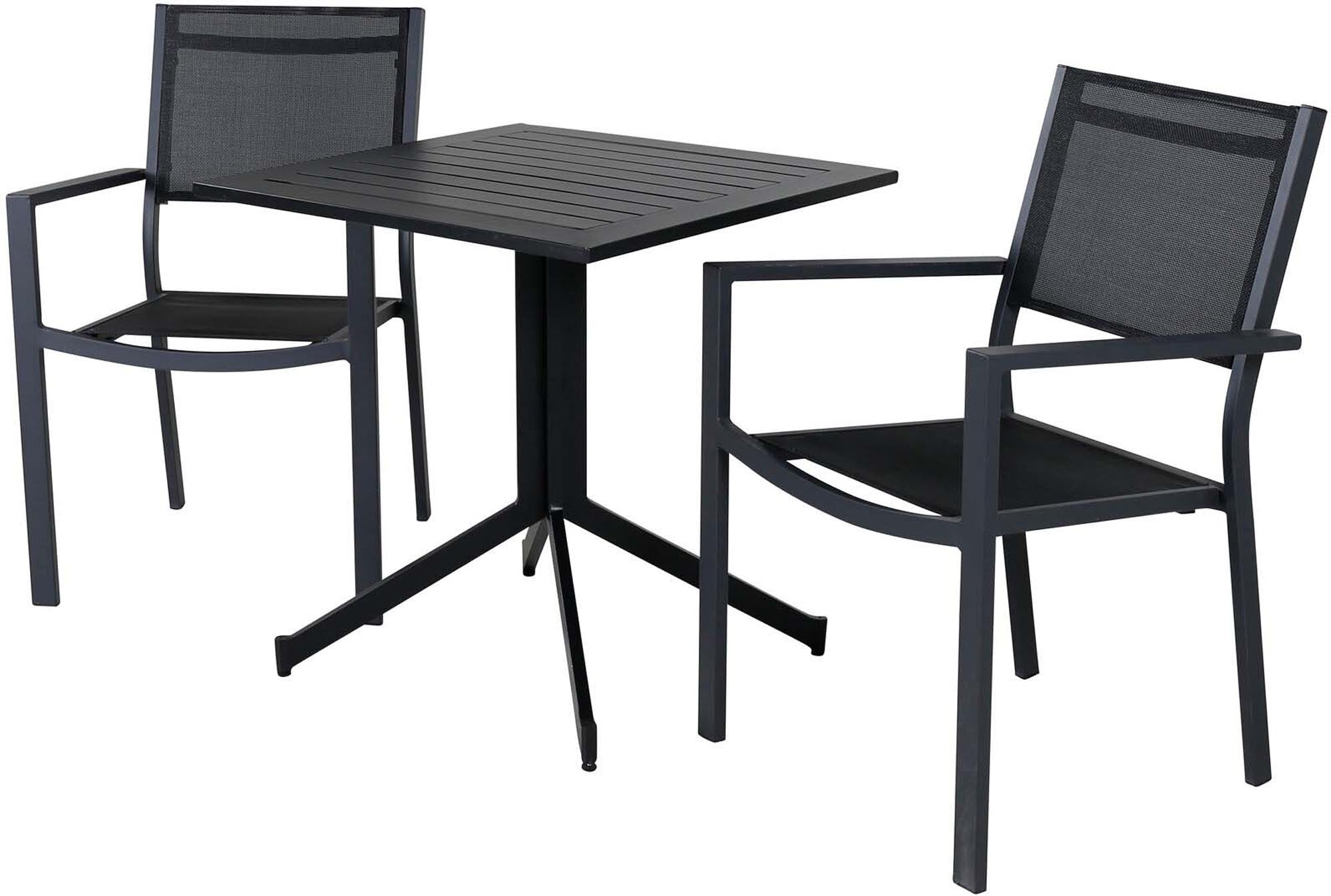 Way Outdoor-Tischset + Copacabana 70cm/2St. in Schwarz präsentiert im Onlineshop von KAQTU Design AG. Gartentischset ist von Venture Home