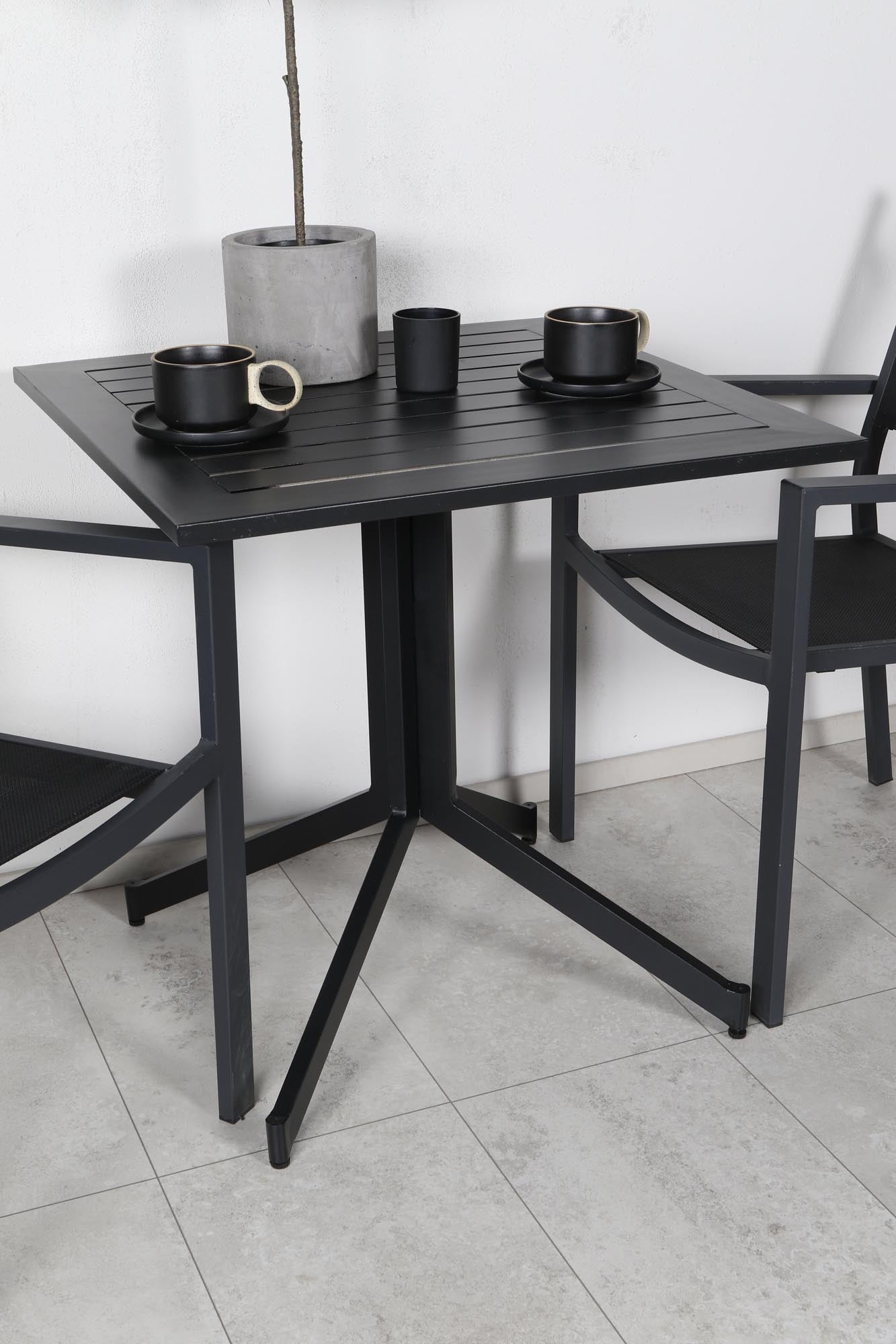 Way Outdoor-Tischset + Copacabana 70cm/2St. in Schwarz präsentiert im Onlineshop von KAQTU Design AG. Gartentischset ist von Venture Home