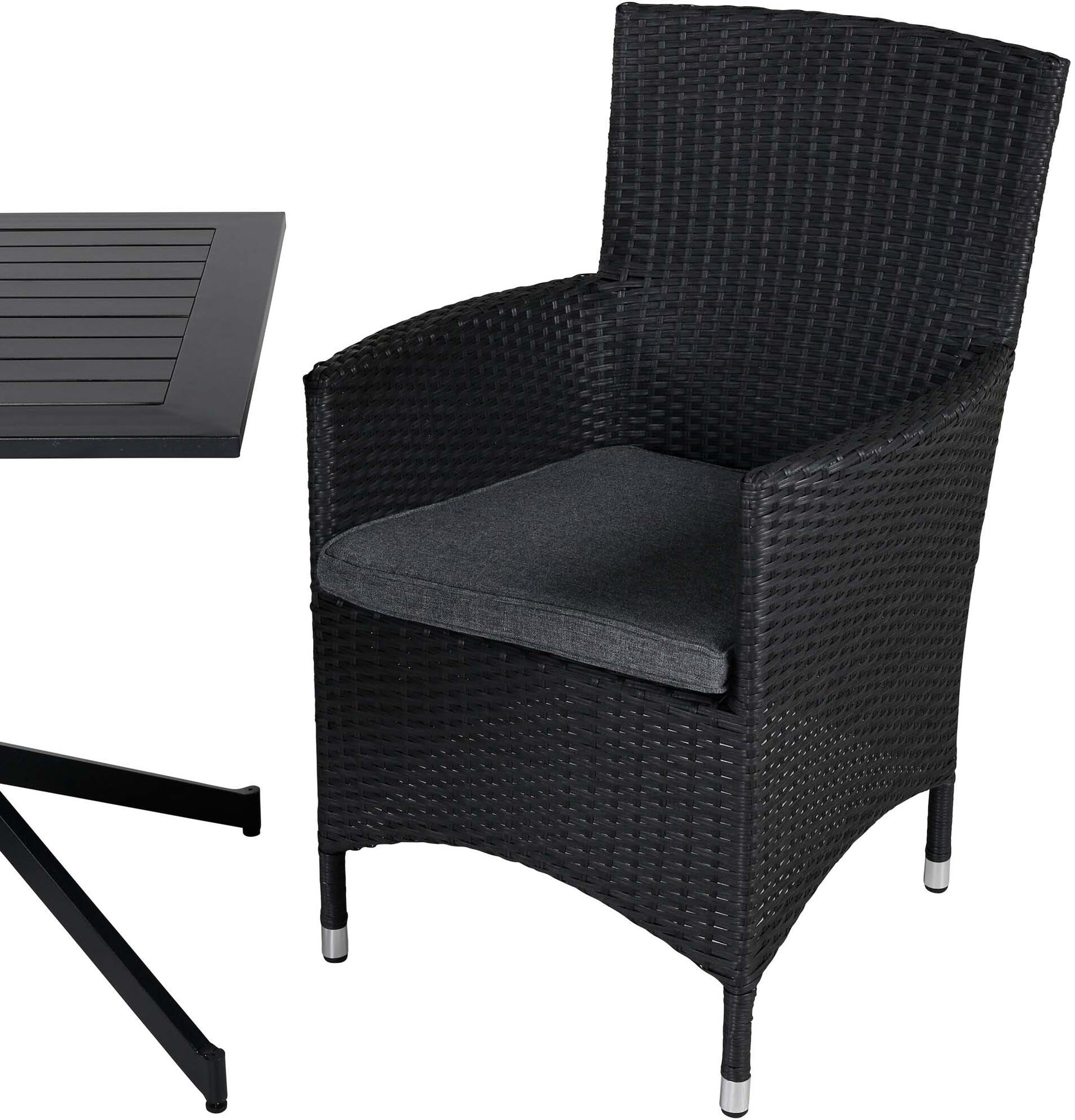 Way Outdoor-Tischset + Malin 70cm/2St. in Schwarzgrau präsentiert im Onlineshop von KAQTU Design AG. Gartentischset ist von Venture Home