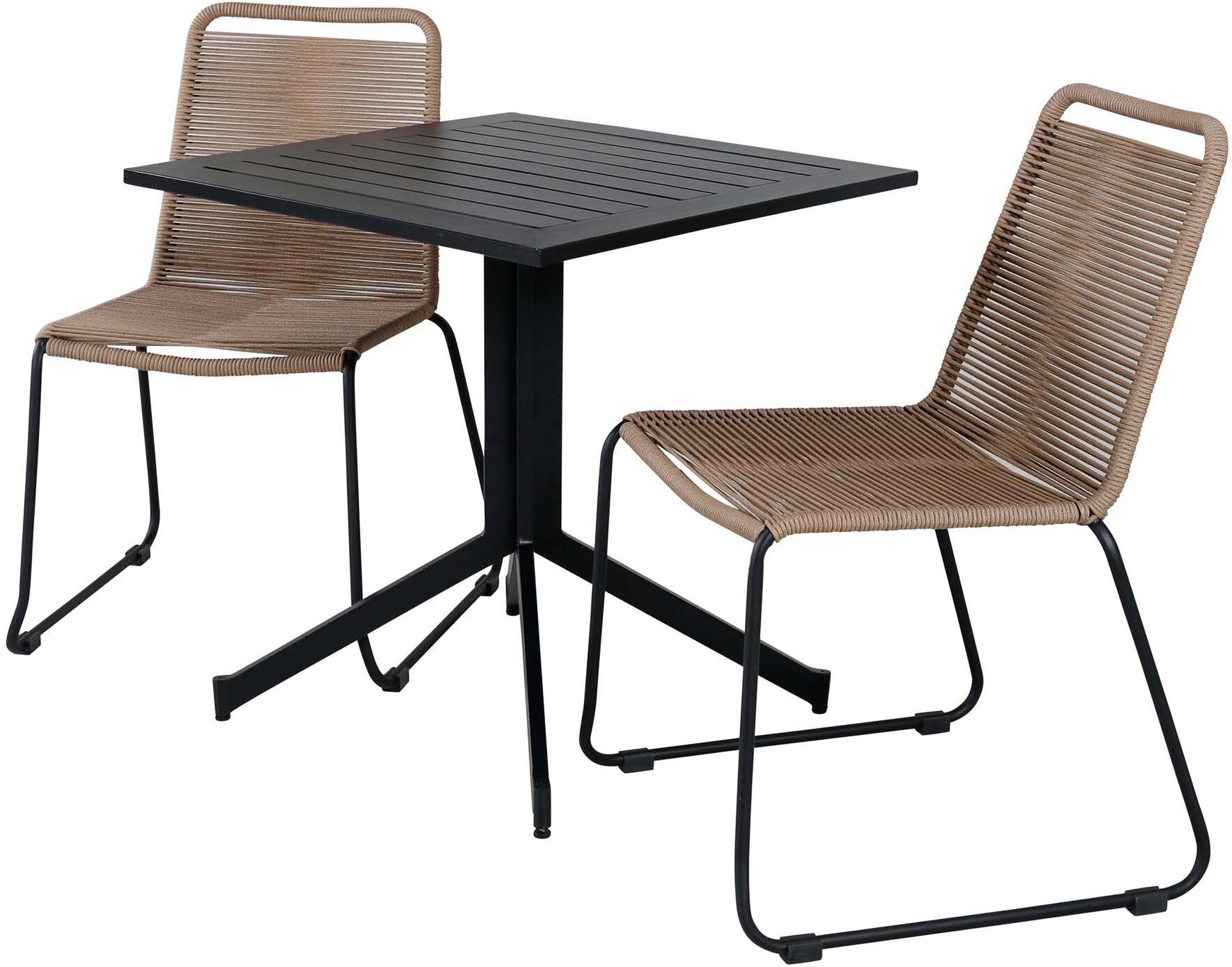 Way Outdoor-Tischset + Lindos 70cm/2St. in Schwarz Braun präsentiert im Onlineshop von KAQTU Design AG. Gartentischset ist von Venture Home