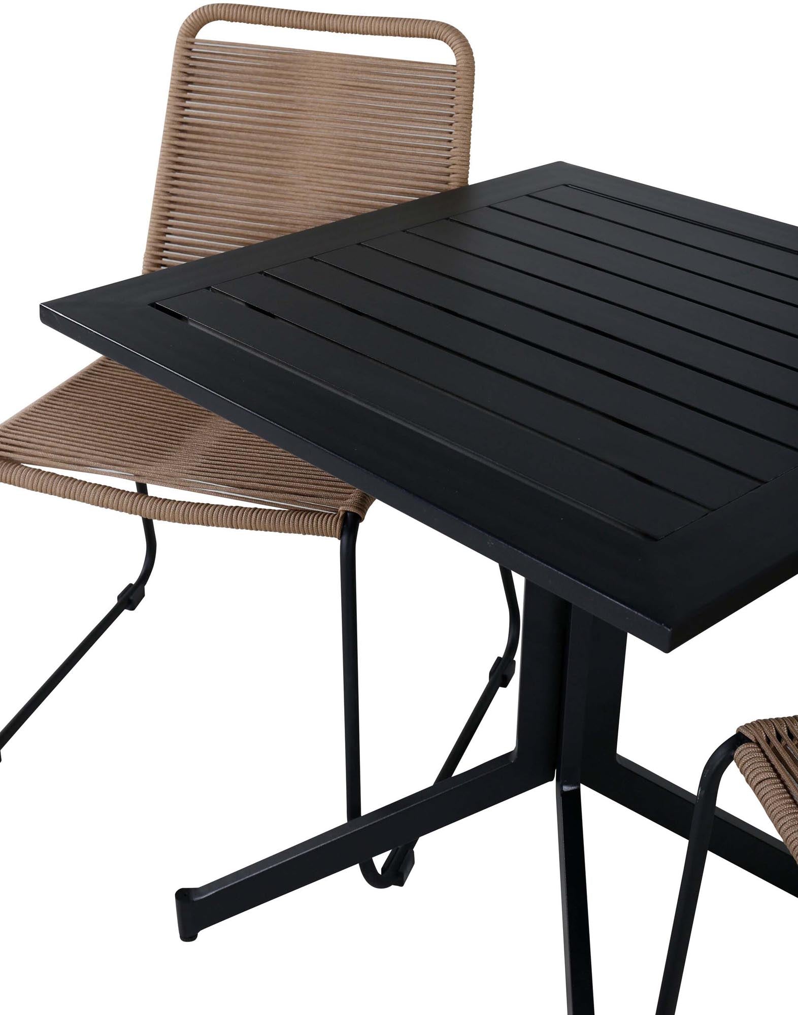 Way Outdoor-Tischset + Lindos 70cm/2St. in Schwarz Braun präsentiert im Onlineshop von KAQTU Design AG. Gartentischset ist von Venture Home