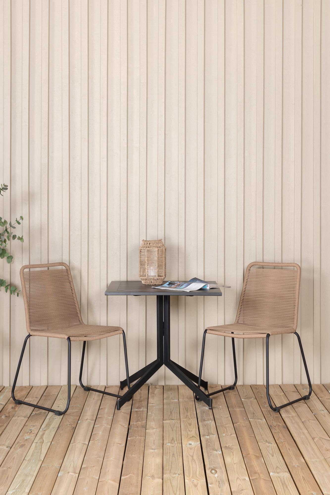 Way Outdoor-Tischset + Lindos 70cm/2St. in Schwarz Braun präsentiert im Onlineshop von KAQTU Design AG. Gartentischset ist von Venture Home