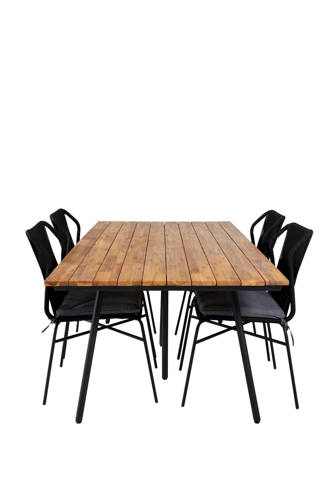 Chan Gartentisch Set in Schwarz/ Natur präsentiert im Onlineshop von KAQTU Design AG. Gartentischset ist von Venture Home