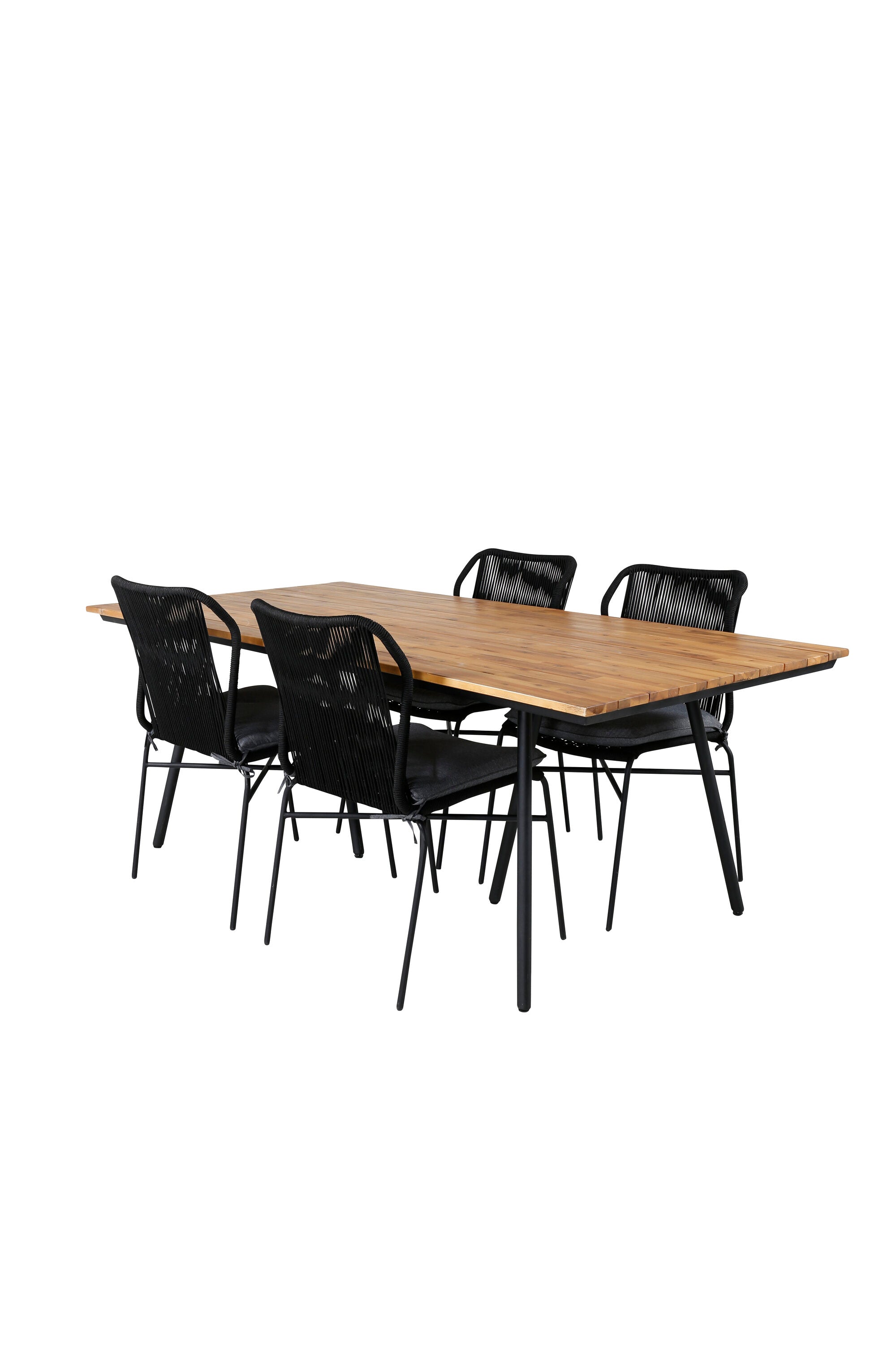 Chan Gartentisch Set in Schwarz/ Natur präsentiert im Onlineshop von KAQTU Design AG. Gartentischset ist von Venture Home