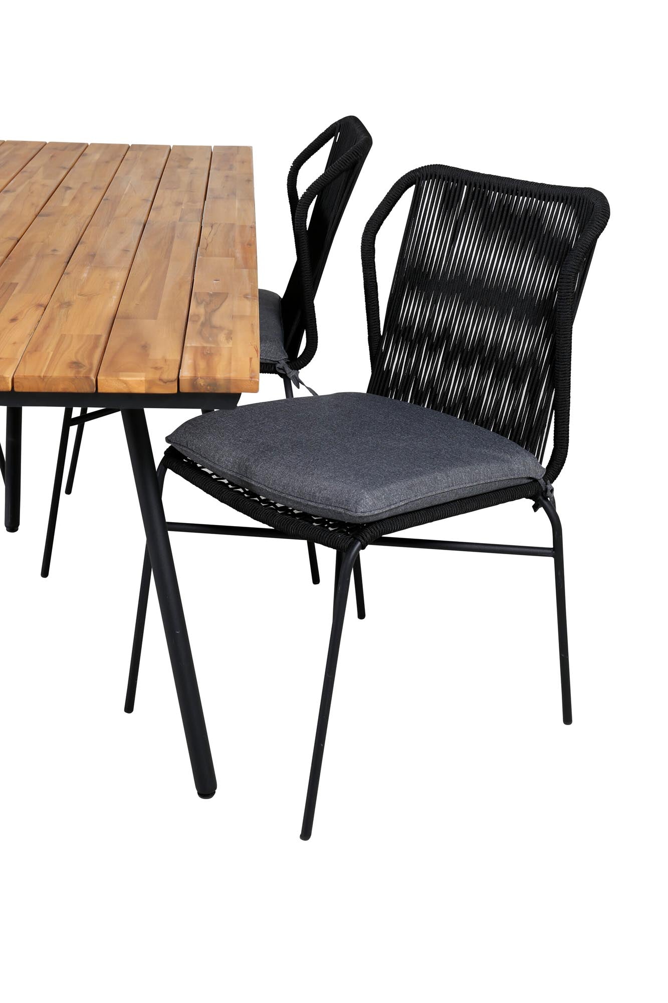 Chan Gartentisch Set in Schwarz/ Natur präsentiert im Onlineshop von KAQTU Design AG. Gartentischset ist von Venture Home