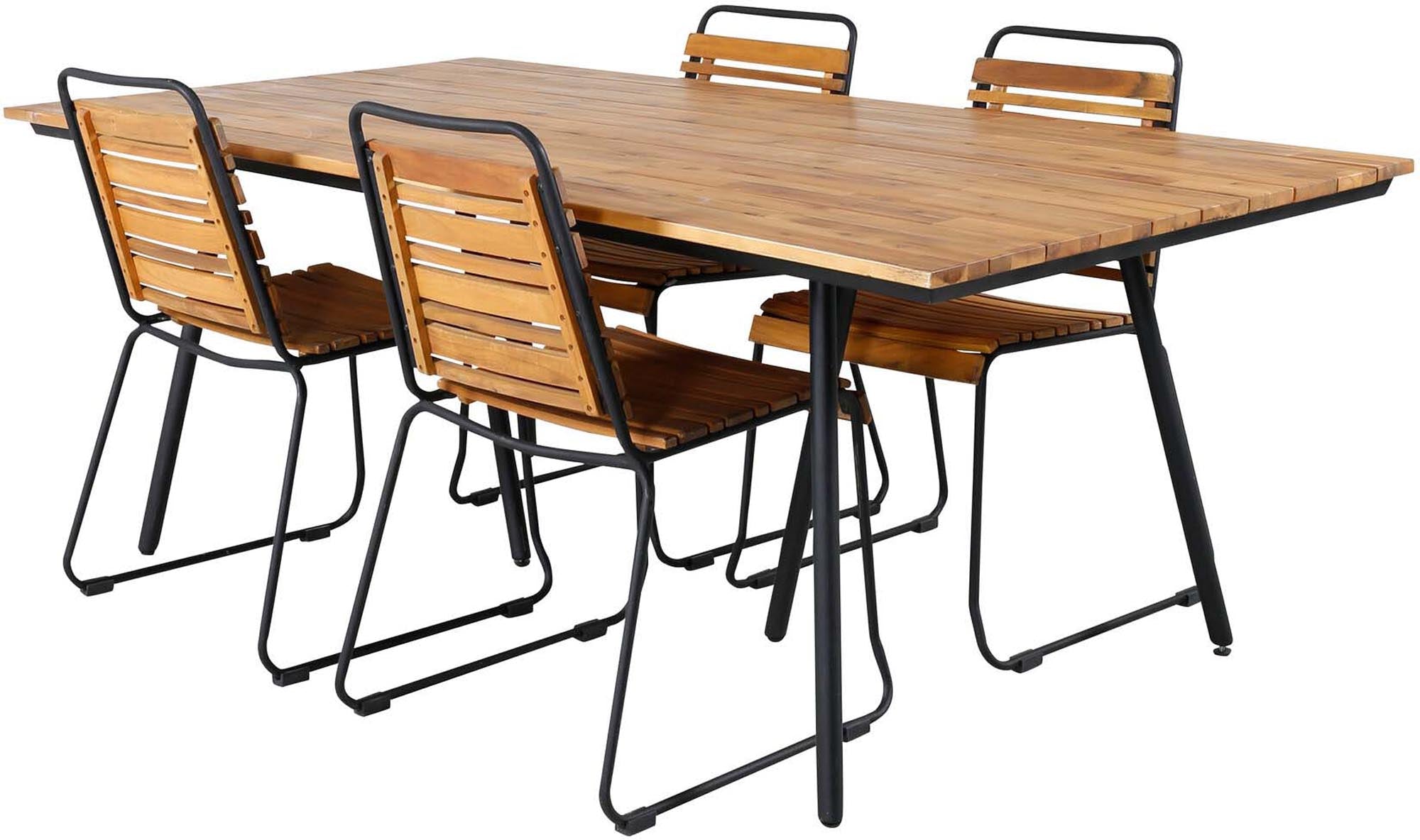 Chan Outdoor-Tischset + Bois 200cm/4St. in Schwarz präsentiert im Onlineshop von KAQTU Design AG. Gartentischset ist von Venture Home