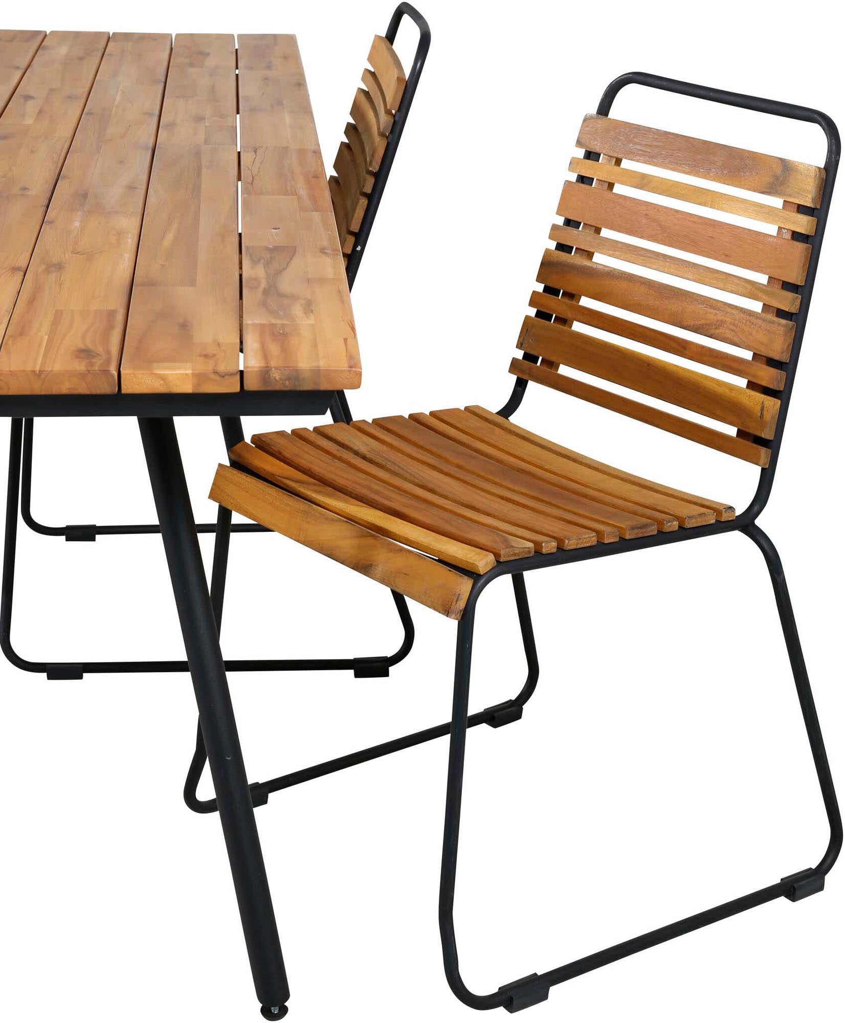 Chan Outdoor-Tischset + Bois 200cm/4St. in Schwarz präsentiert im Onlineshop von KAQTU Design AG. Gartentischset ist von Venture Home