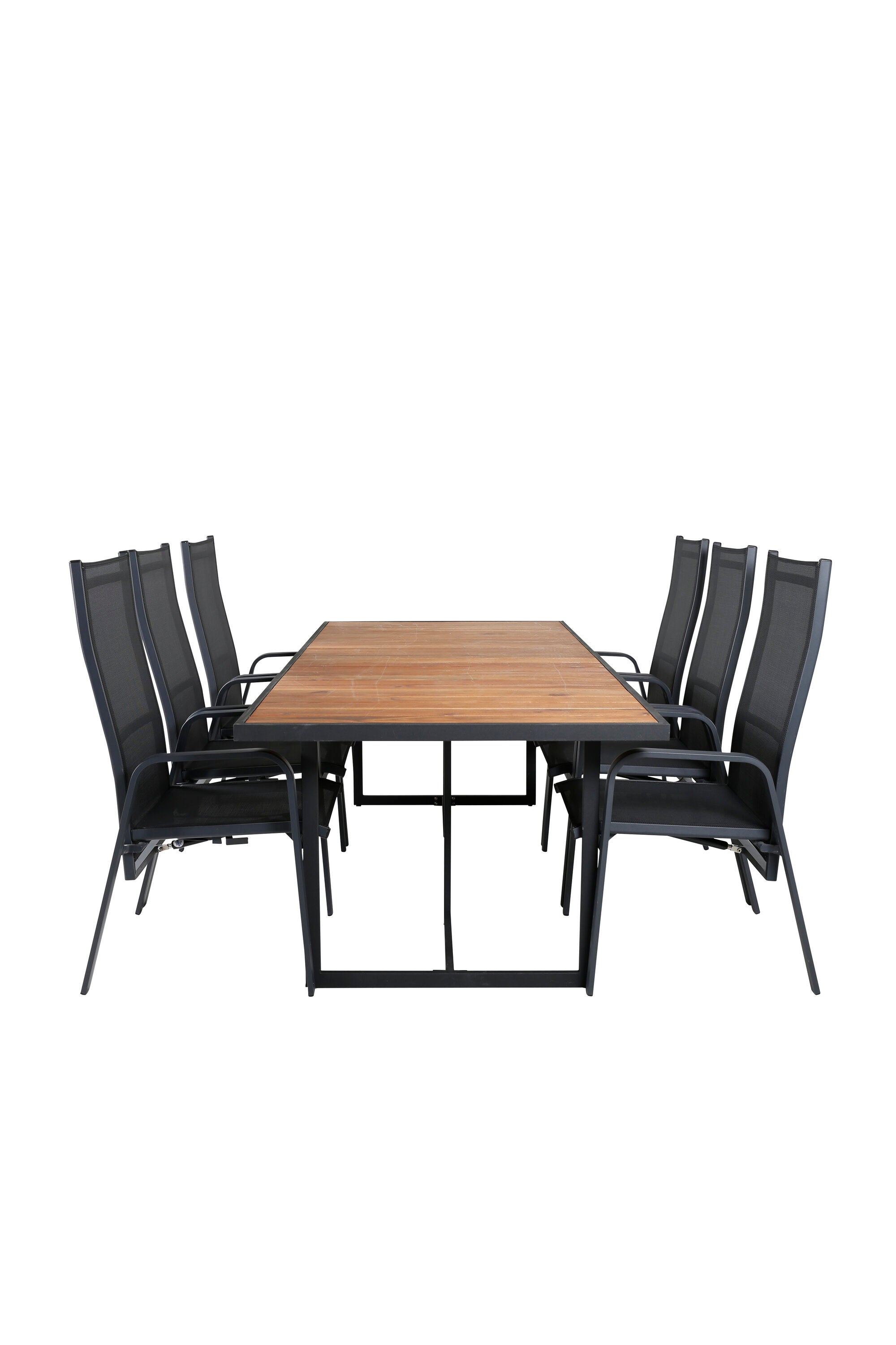 Elegantes Gartenset aus Acacia-Holz, robust und stilvoll, ideal für gesellige Abende im Freien. Komfortable Copacabana-Stühle.