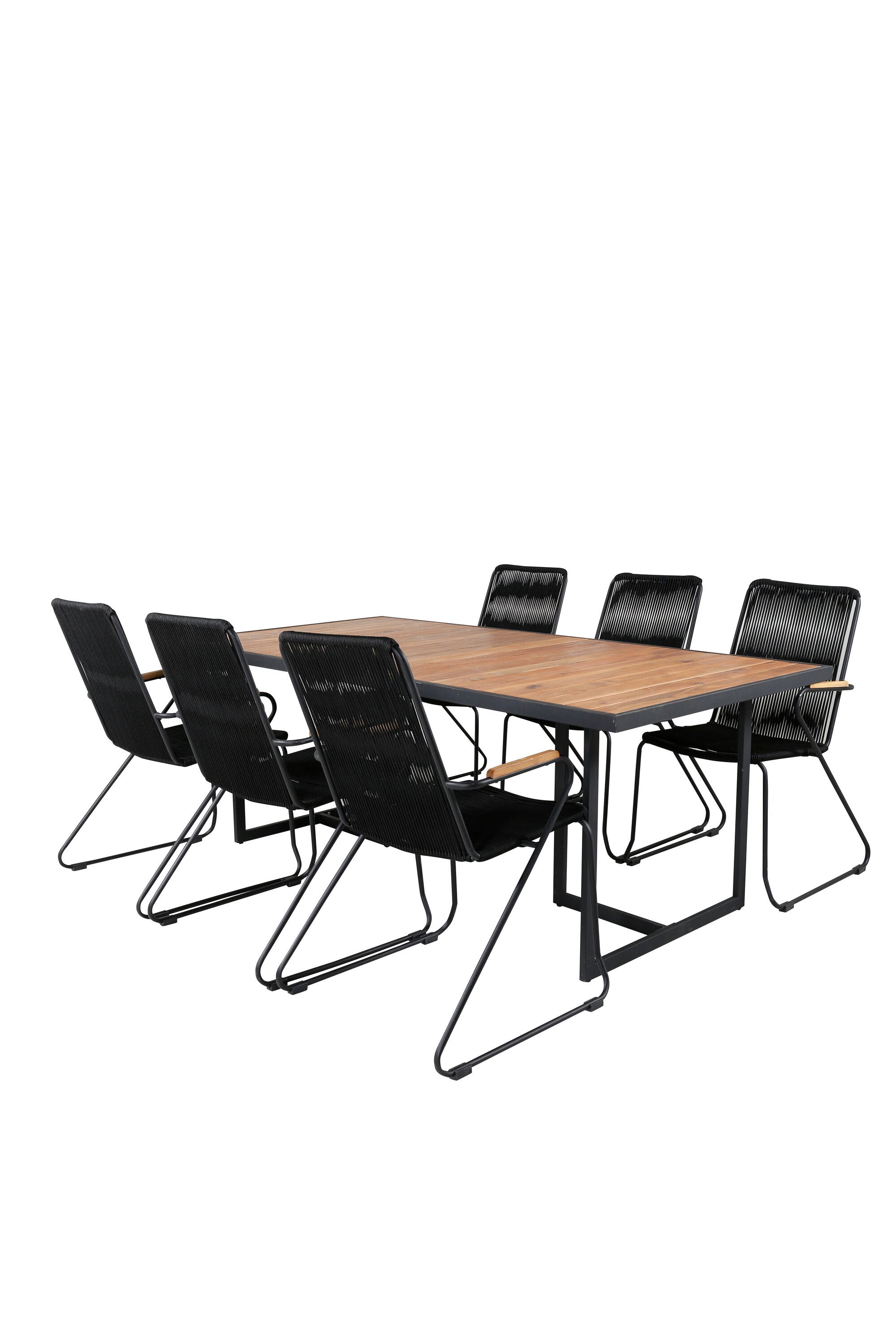 Set di tavoli da giardino rettangolare a mano + bois