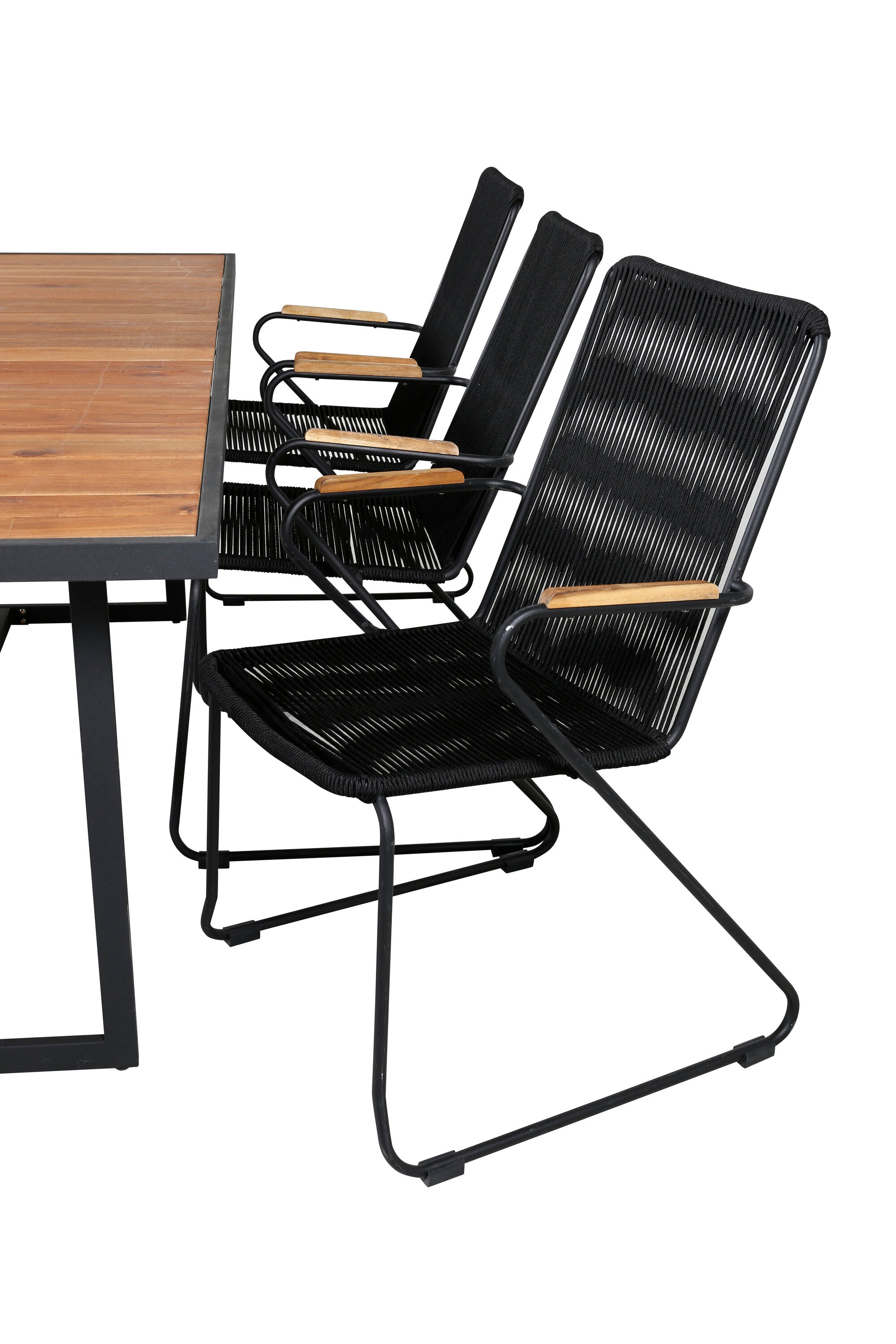 Set di tavoli da giardino rettangolare a mano + bois