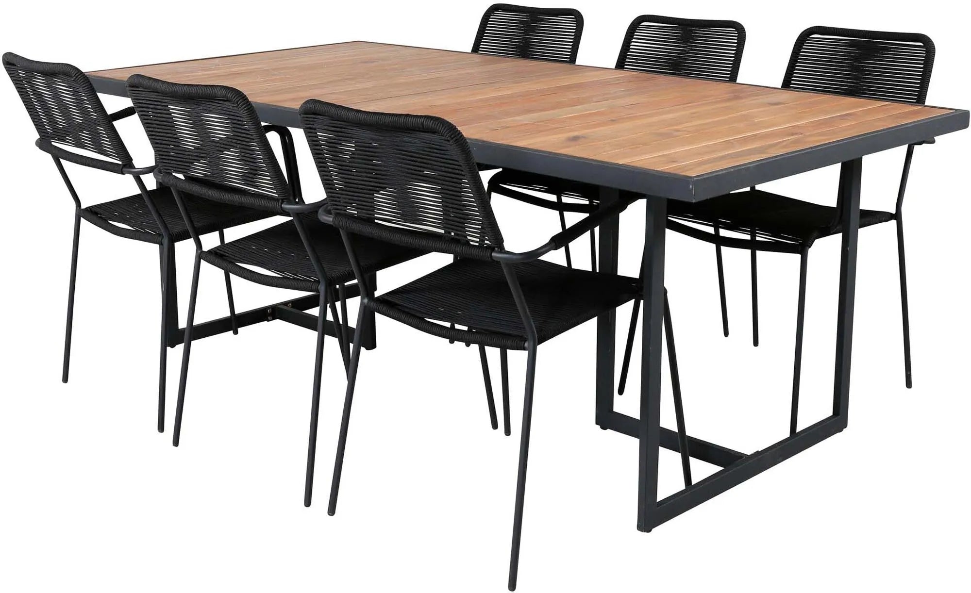Robustes Khung Tischset 200cm für 6, ideal für Gartenpartys.