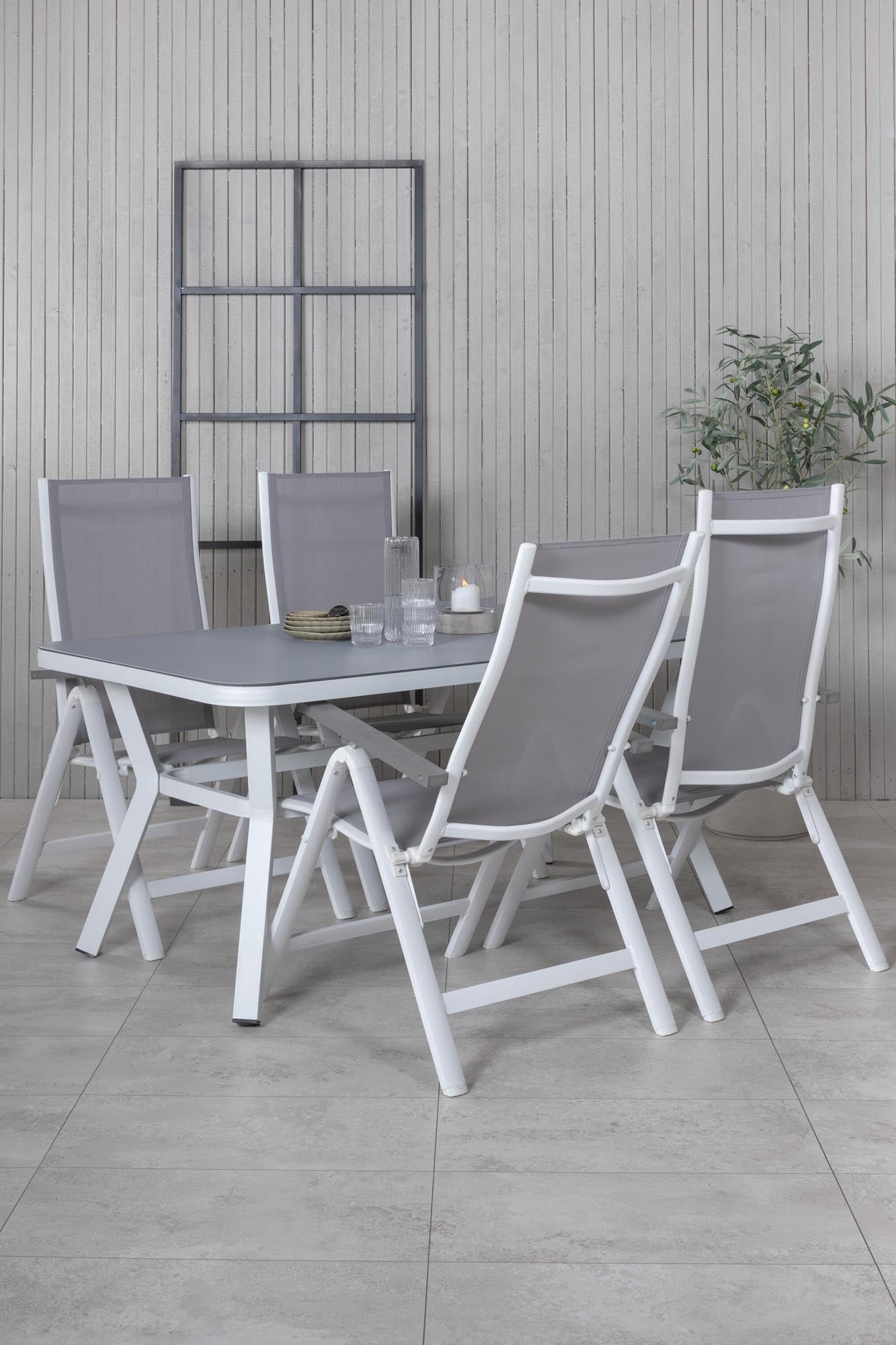 Virya Rechteckiges Gartentisch-Set in Grey/White präsentiert im Onlineshop von KAQTU Design AG. Gartentischset ist von Venture Home