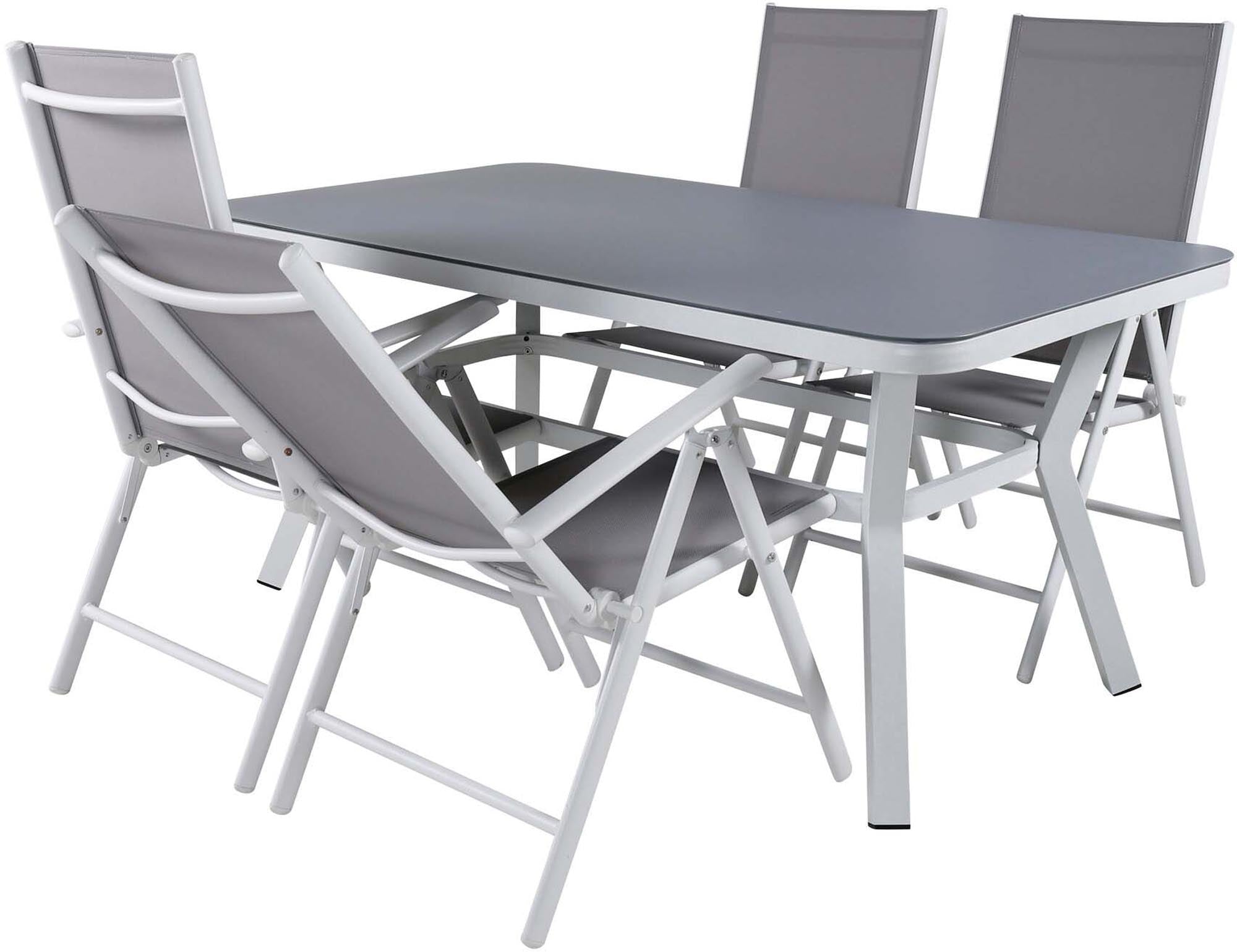 Virya Outdoor-Tischset + Break 160cm/4St. in Grau weiss präsentiert im Onlineshop von KAQTU Design AG. Gartentischset ist von Venture Home