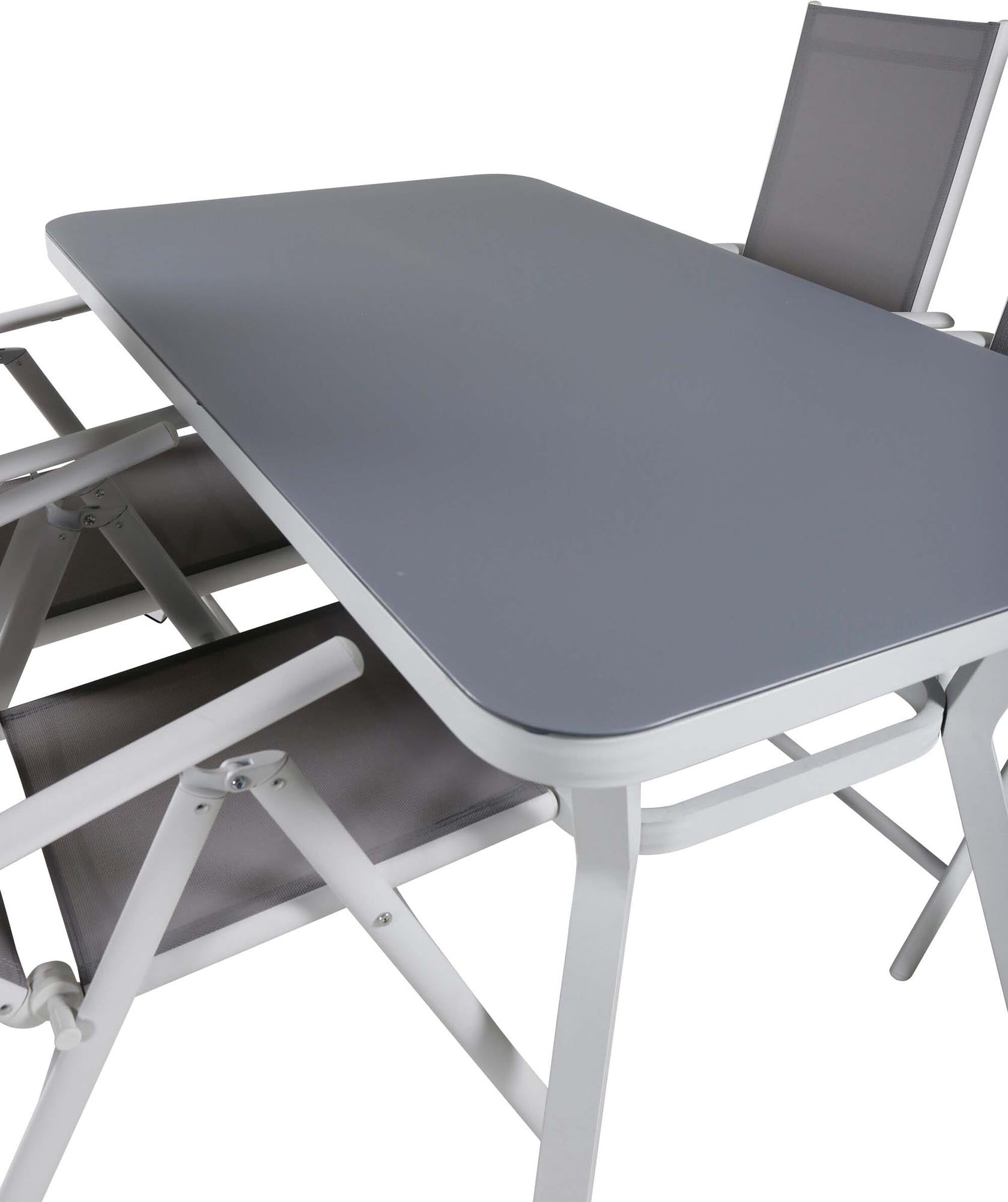 Virya Outdoor-Tischset + Break 160cm/4St. in Grau weiss präsentiert im Onlineshop von KAQTU Design AG. Gartentischset ist von Venture Home