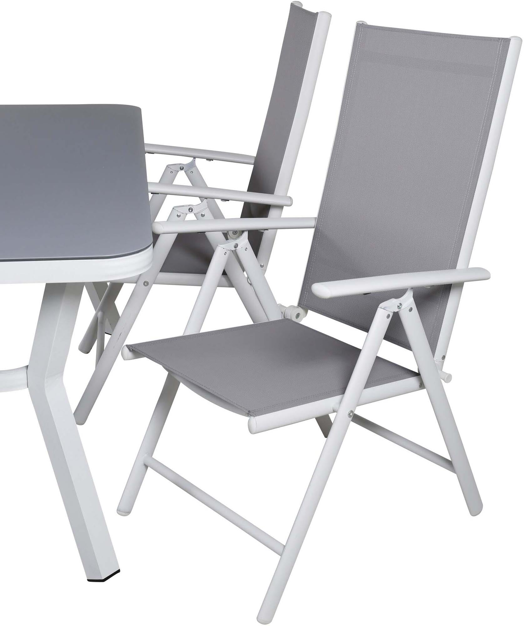 Virya Outdoor-Tischset + Break 160cm/4St. in Grau weiss präsentiert im Onlineshop von KAQTU Design AG. Gartentischset ist von Venture Home