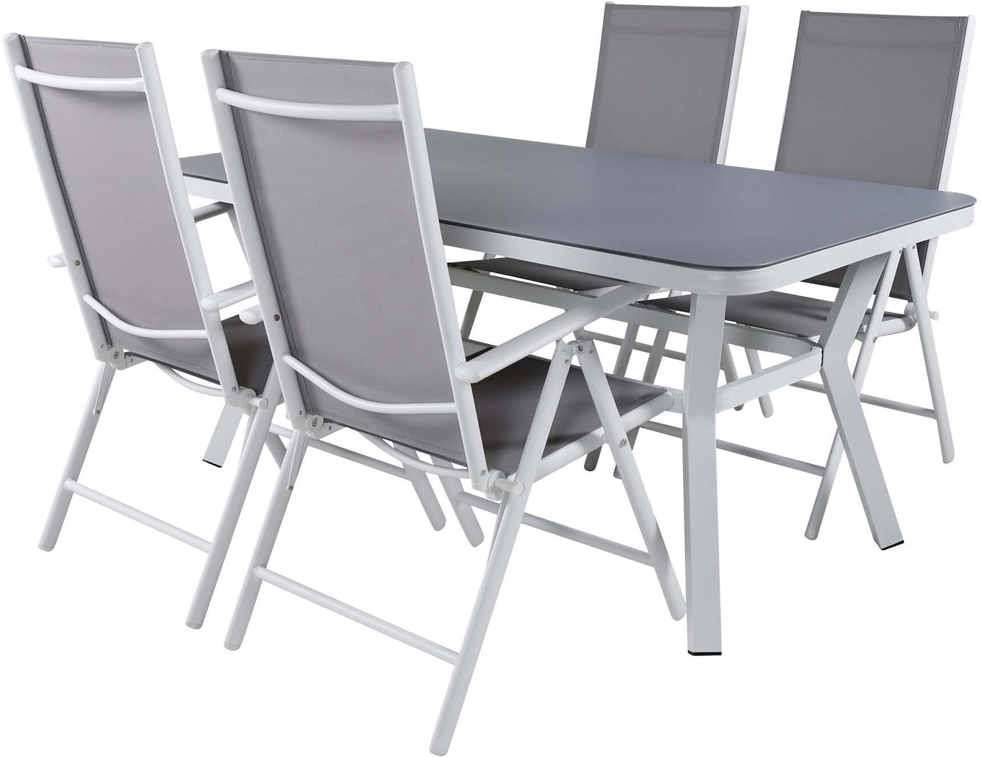 Virya Outdoor-Tischset + Break 160cm/4St. in Grau weiss präsentiert im Onlineshop von KAQTU Design AG. Gartentischset ist von Venture Home