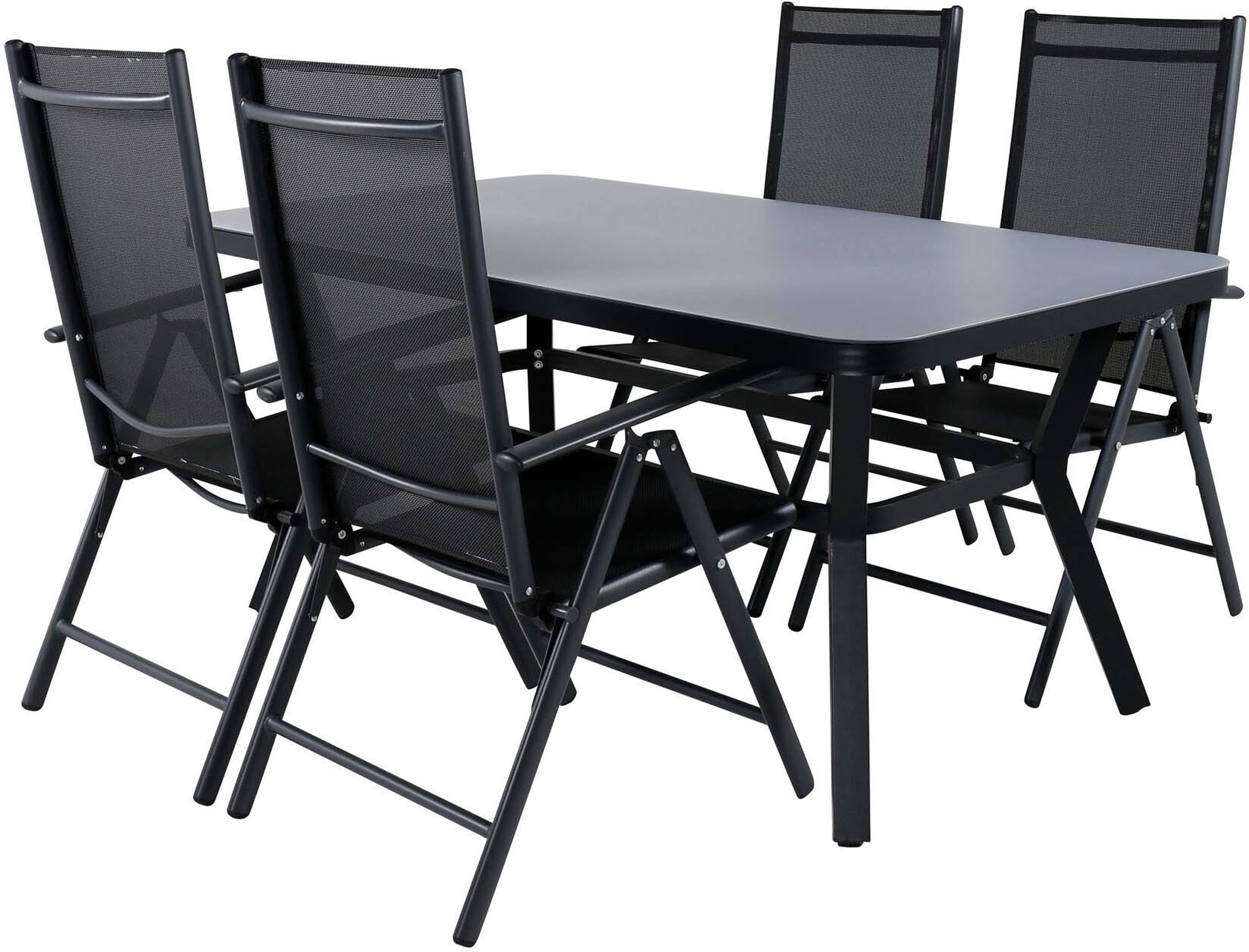 Virya Outdoor-Tischset + Break 160cm/4St. in Schwarz präsentiert im Onlineshop von KAQTU Design AG. Gartentischset ist von Venture Home