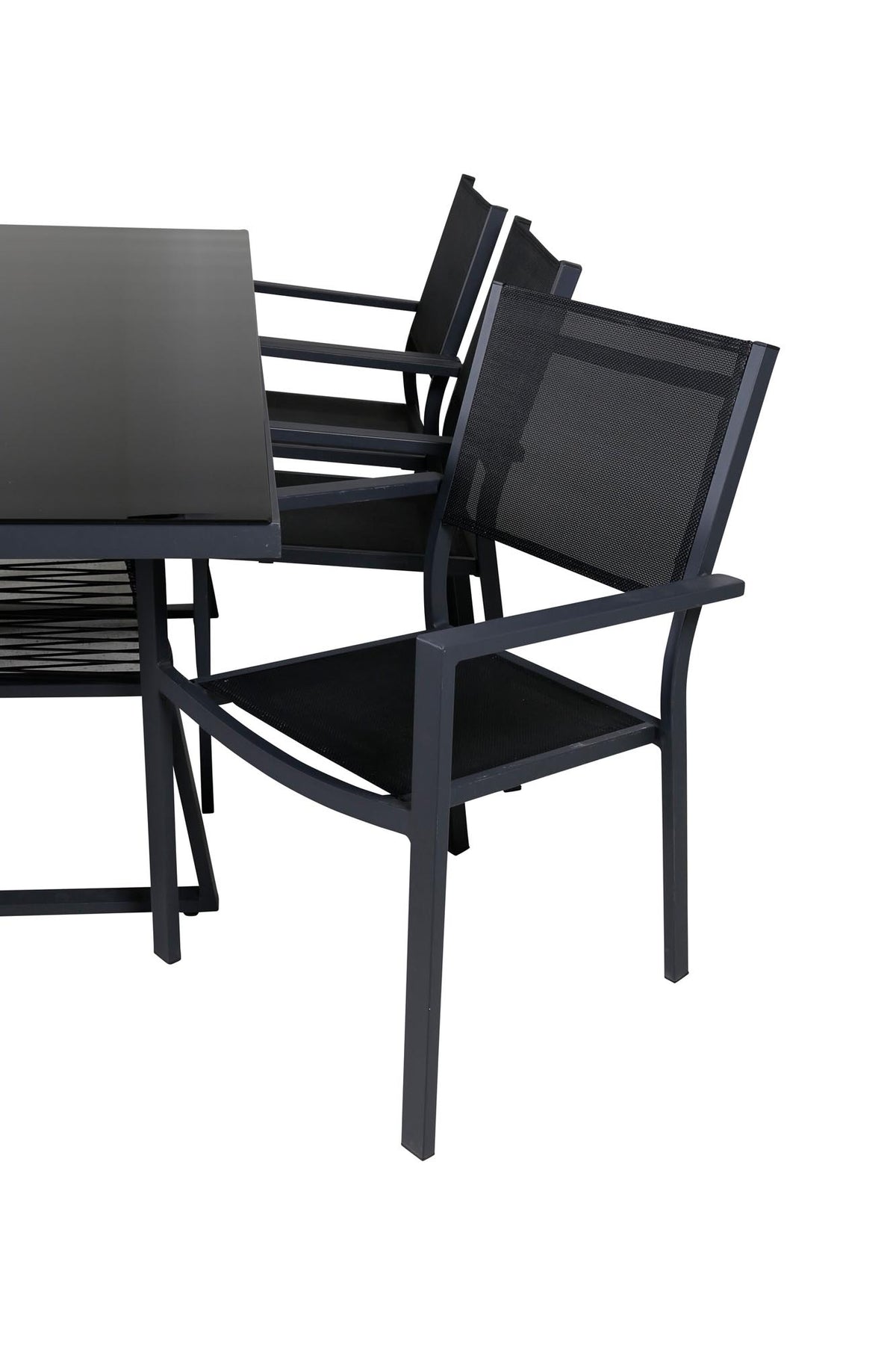 Dallas Gartentisch Set in Schwarz Schwarz präsentiert im Onlineshop von KAQTU Design AG. Gartentischset ist von Venture Home