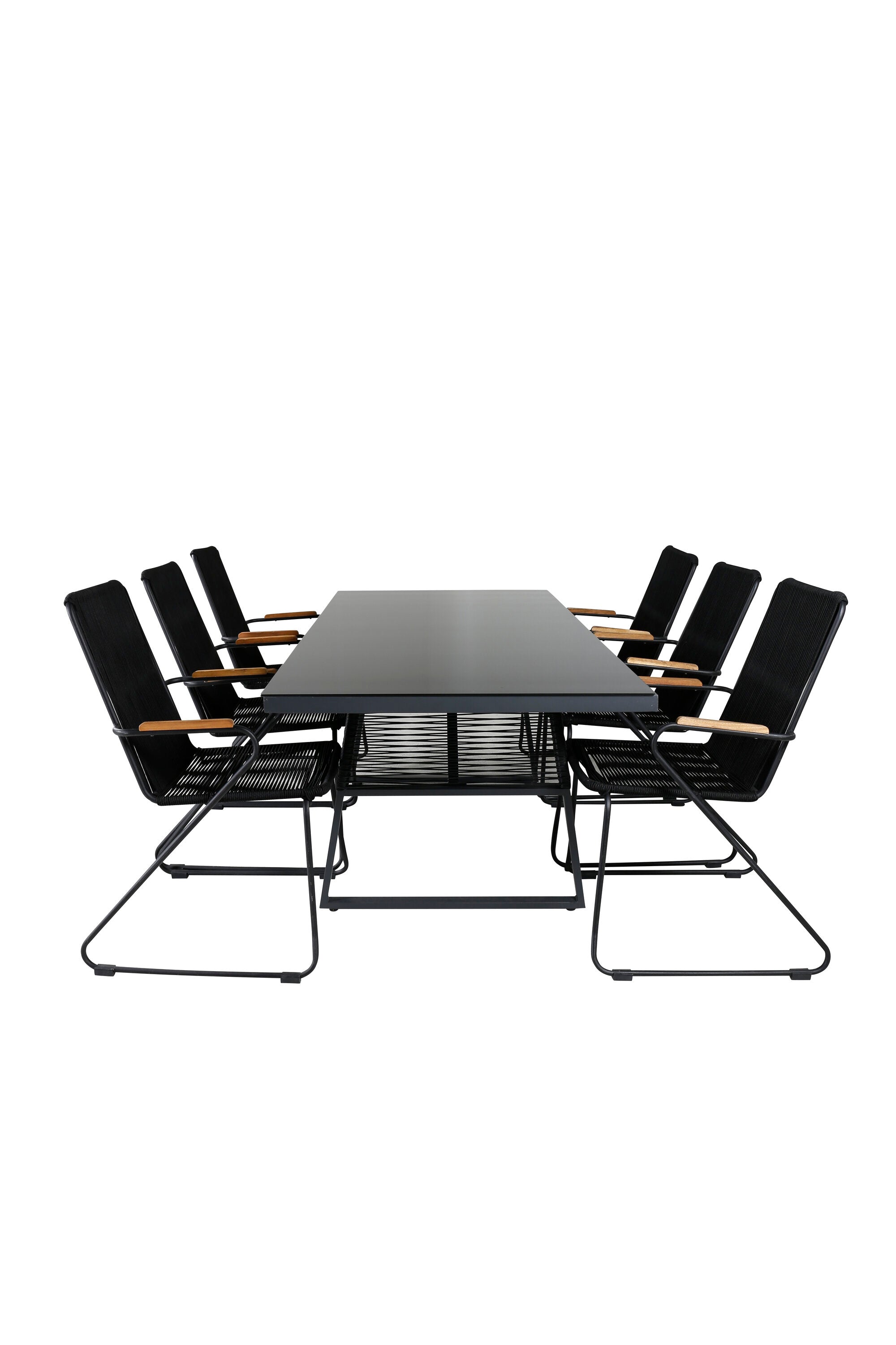 Dallas Gartentisch Set in Schwarz/ Natur präsentiert im Onlineshop von KAQTU Design AG. Gartentischset ist von Venture Home