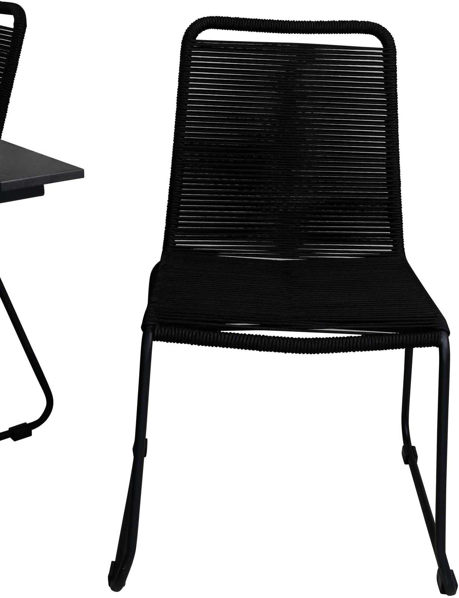 Denver Outdoor-Tischset + Lindos Stacking 120cm/4St. in Schwarz präsentiert im Onlineshop von KAQTU Design AG. Gartentischset ist von Venture Home