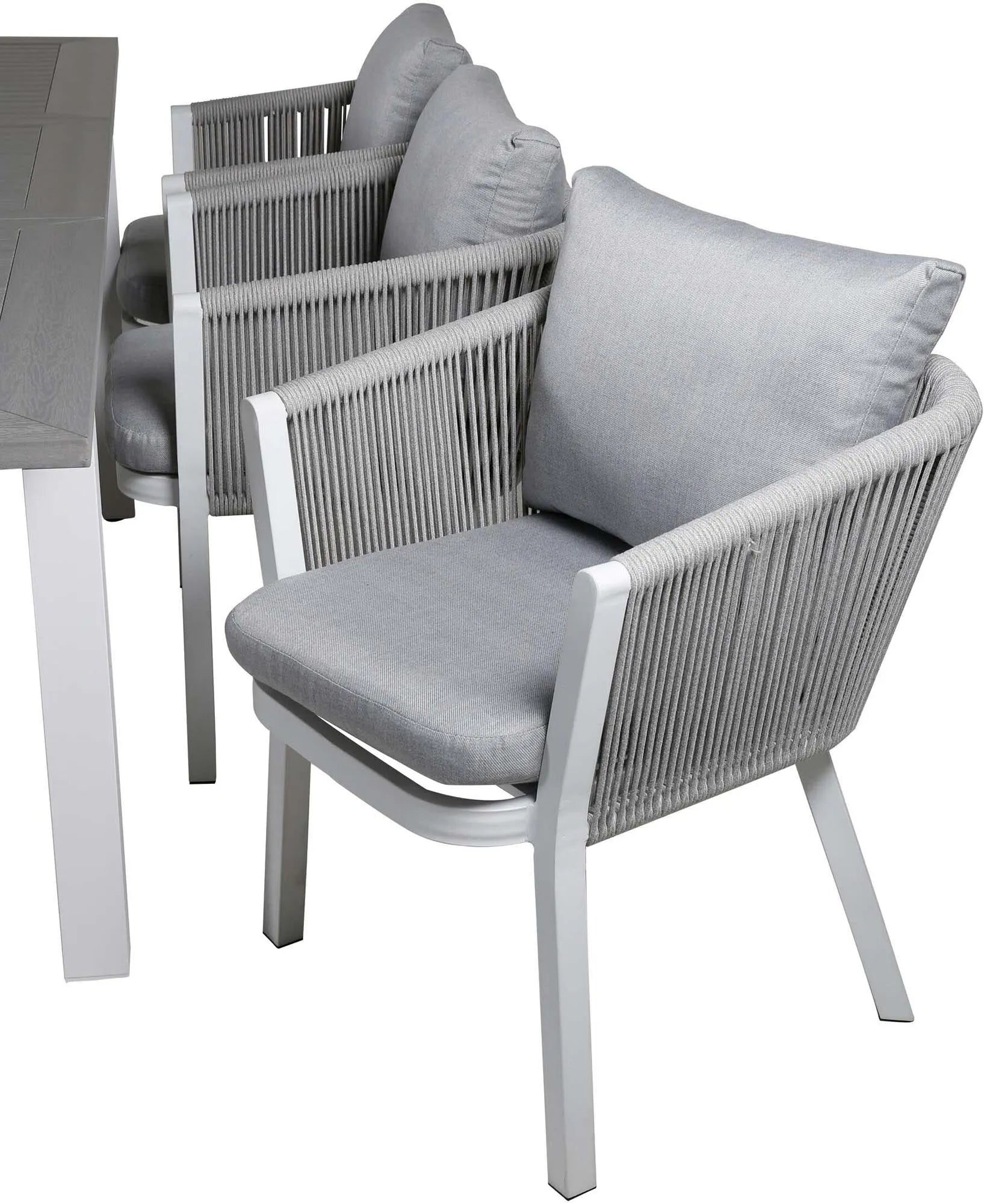 Elegantes Albany Set: Ausziehbarer Tisch & 4 Stühle für draußen.