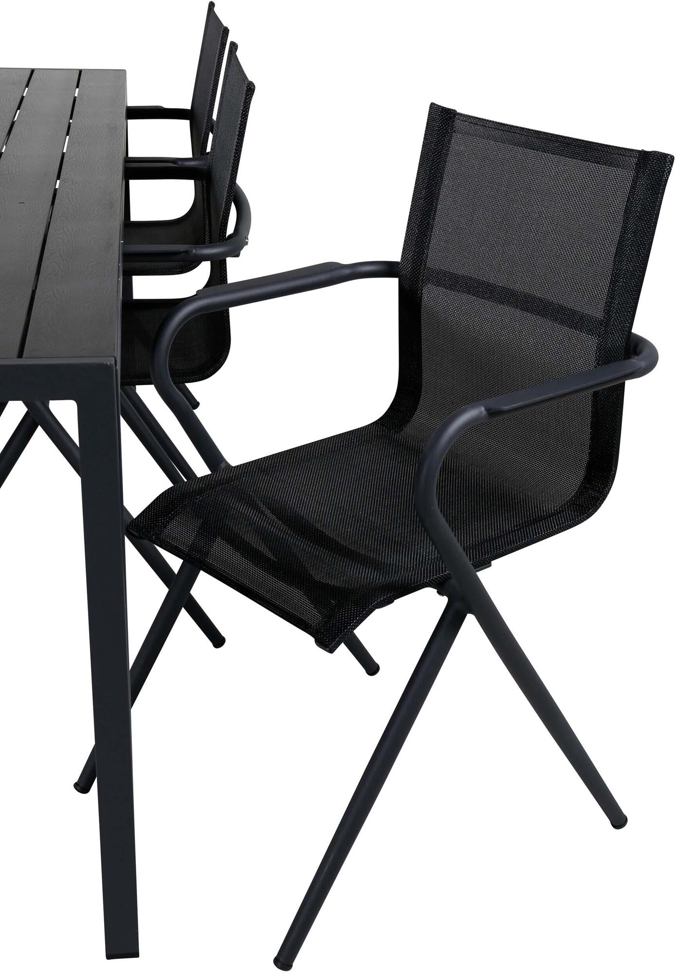 Break Outdoor-Tischset + Alina 205cm/6St. in Schwarz präsentiert im Onlineshop von KAQTU Design AG. Gartentischset ist von Venture Home