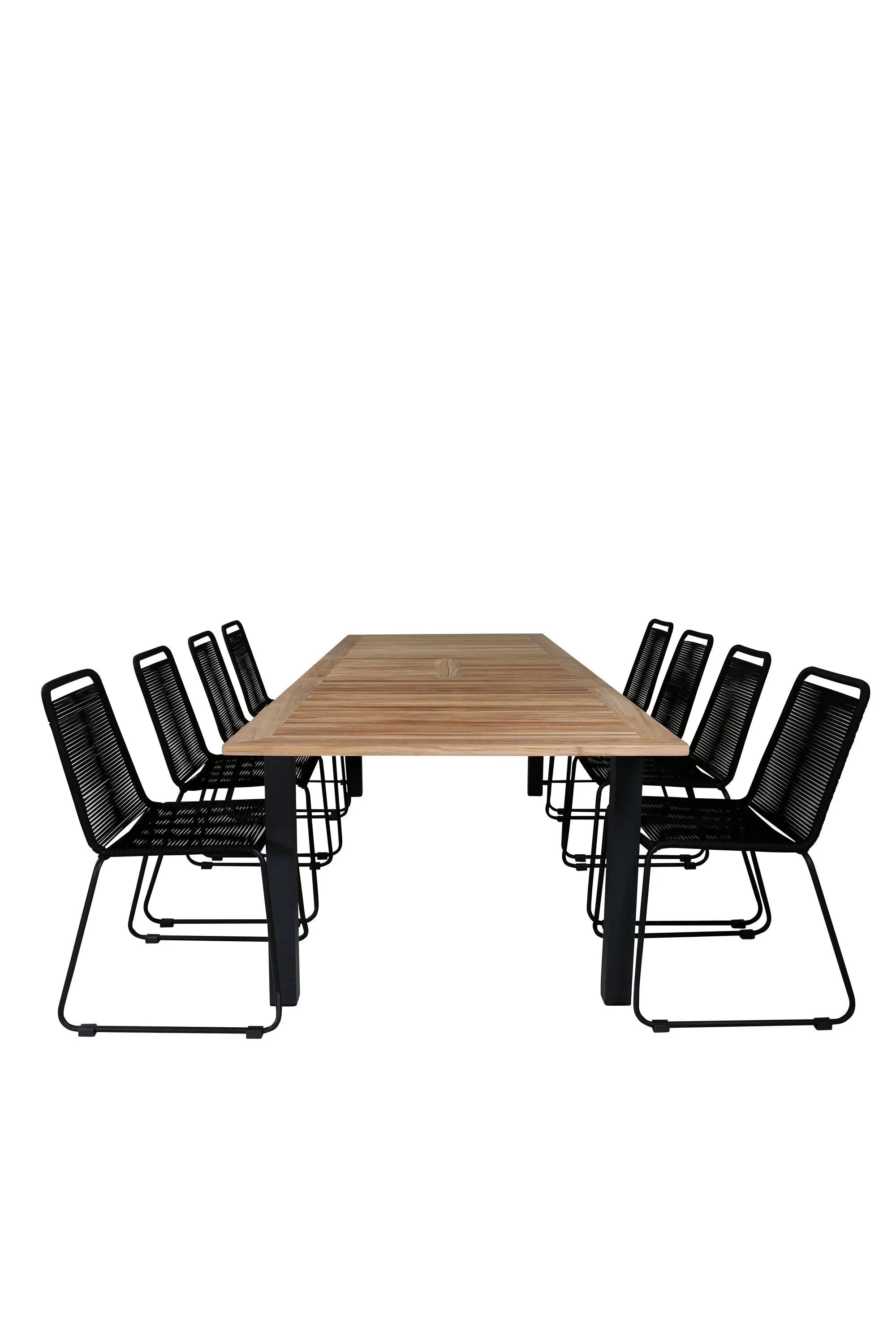 Elegantes, ausziehbares Teakholz-Set für stilvolle Gartenmomente mit bequemen Lindos-Stühlen.