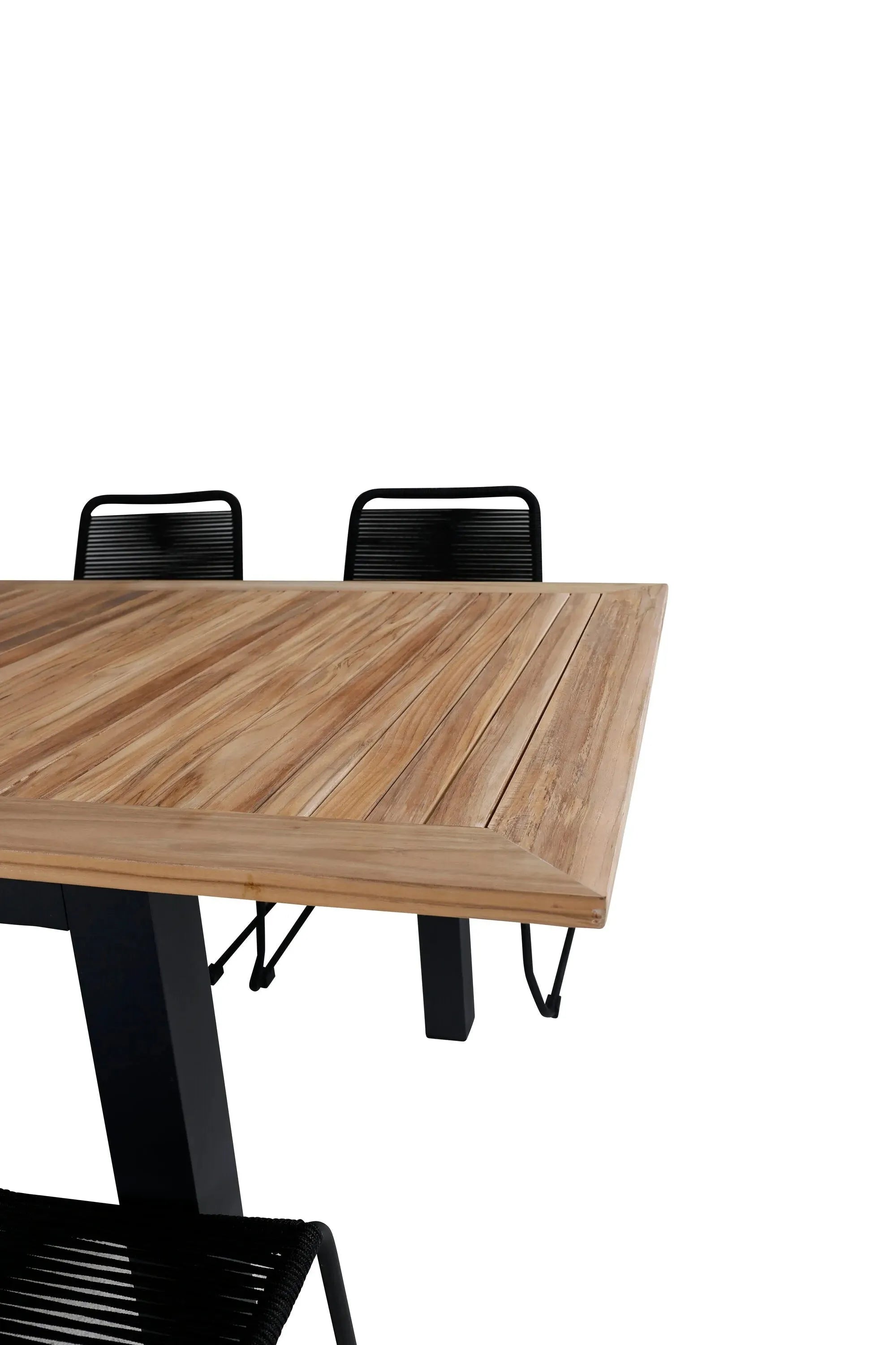 Elegantes, ausziehbares Teakholz-Set für stilvolle Gartenmomente mit bequemen Lindos-Stühlen.