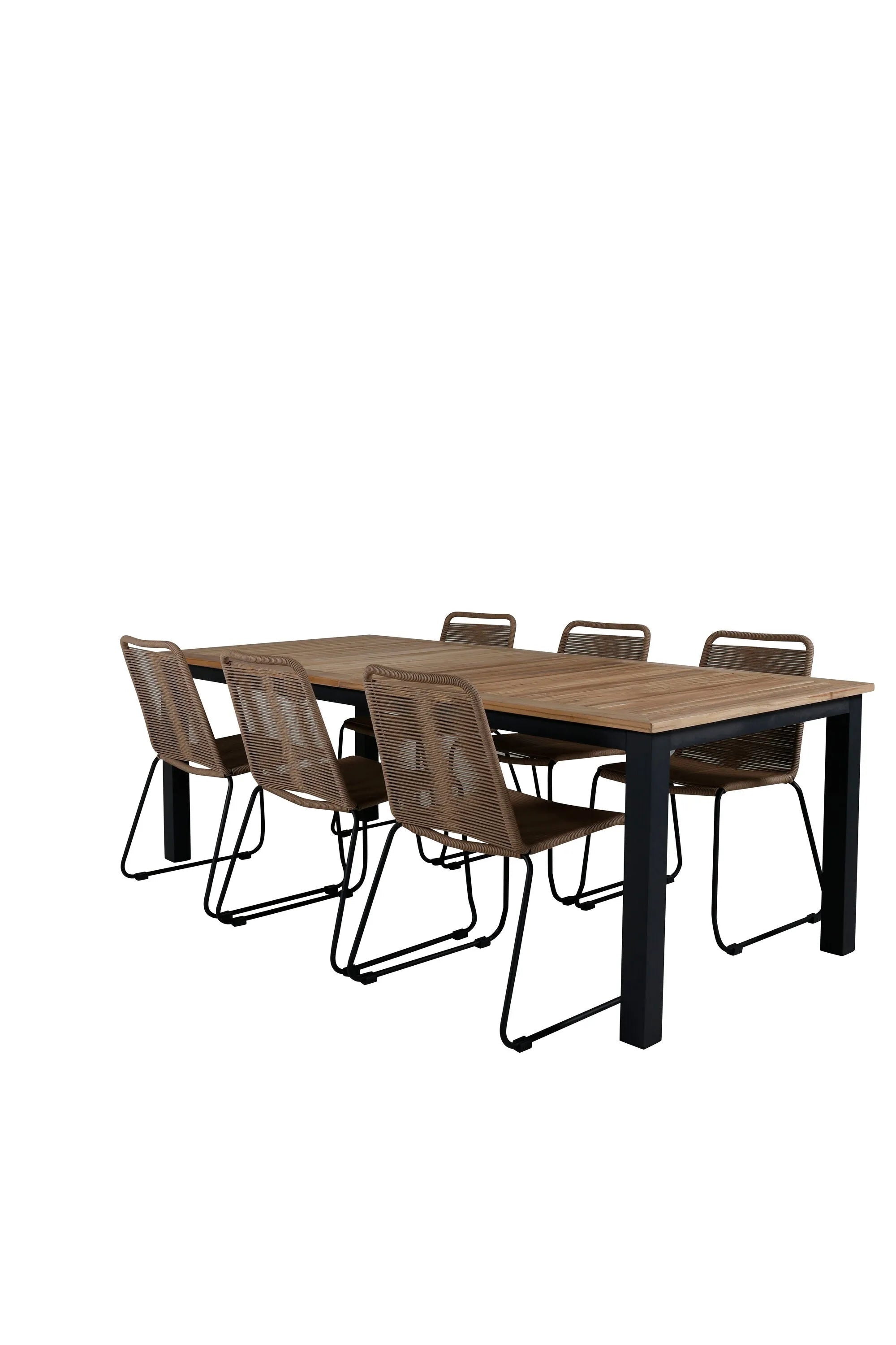 Elegantes, ausziehbares Teakholz-Set für stilvolle Gartenmomente mit bequemen Lindos-Stühlen.