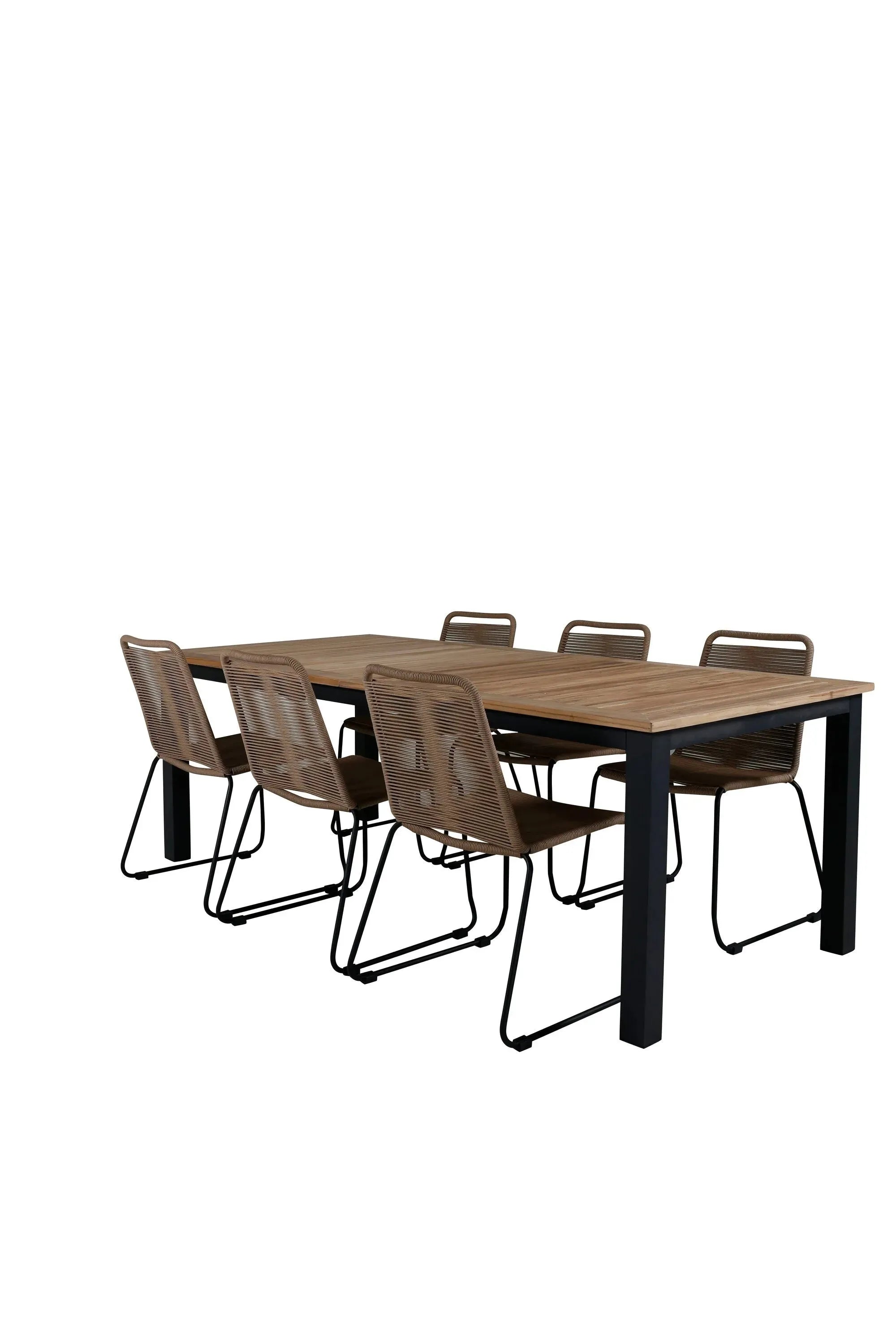 Elegantes, ausziehbares Teakholz-Set für stilvolle Gartenmomente mit bequemen Lindos-Stühlen.