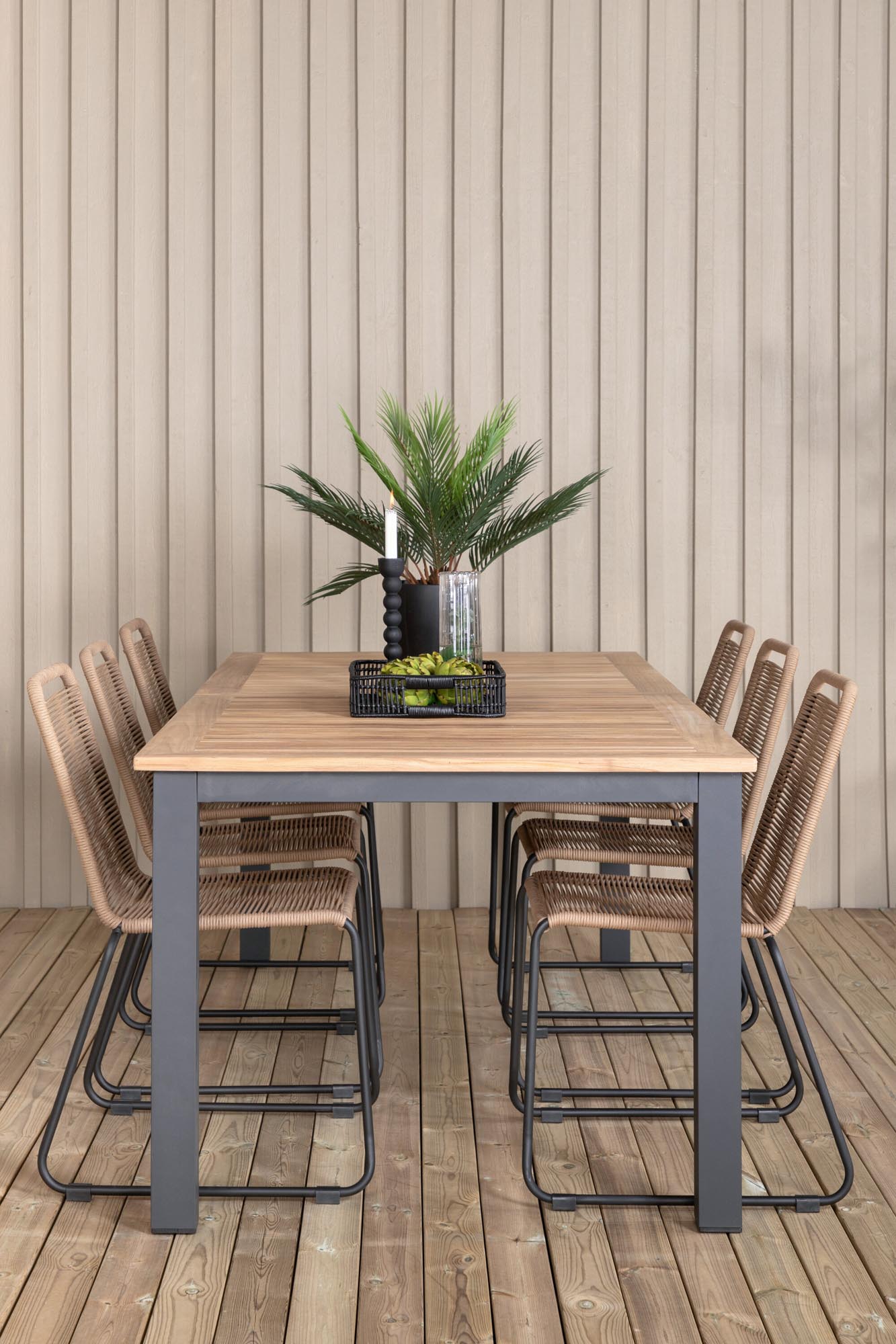 Elegantes Panama Gartentischset Lindos von Venture Home, ausziehbar, 6-teilig, ideal für stilvolle Outdoor-Momente.