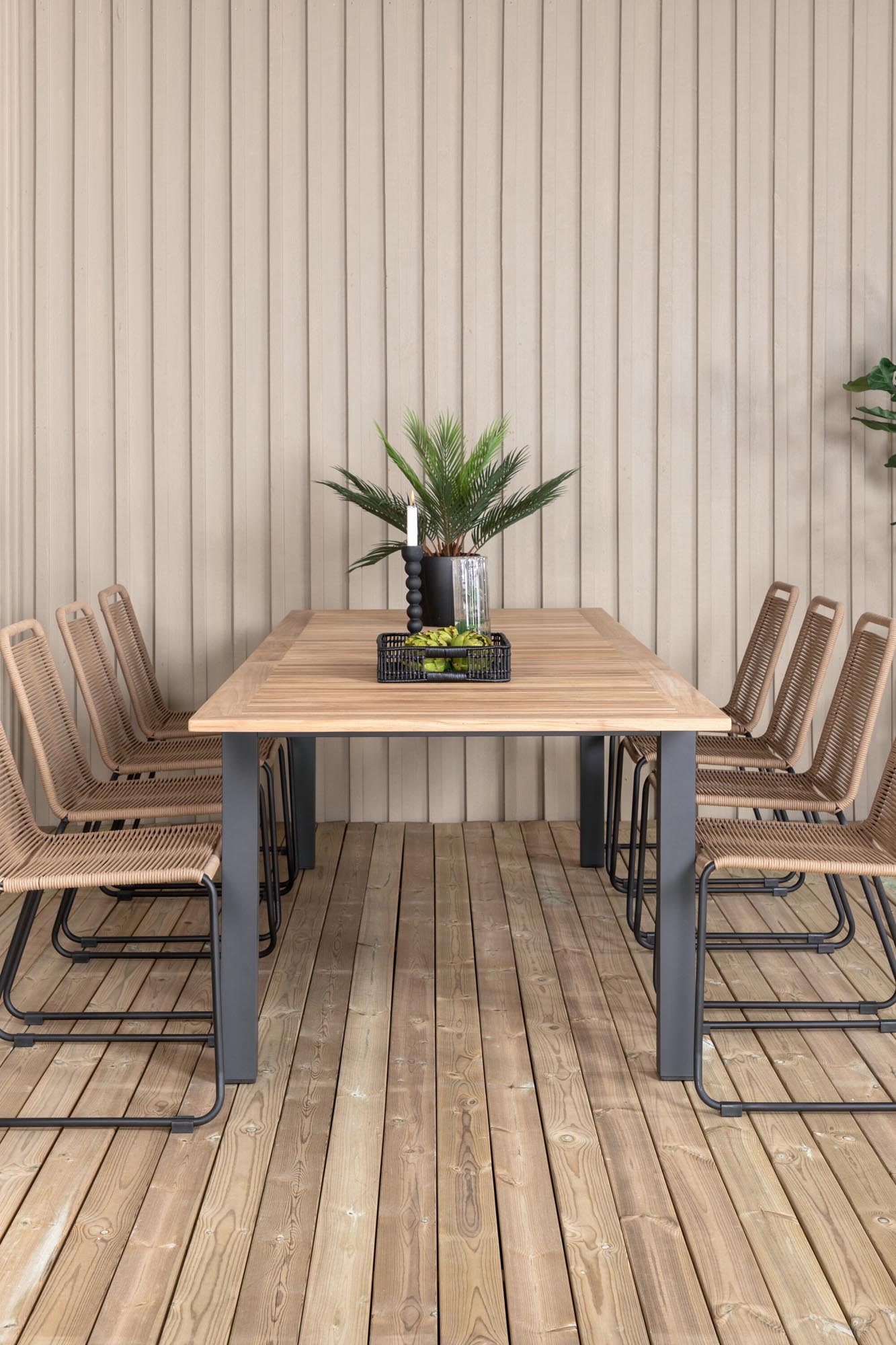 Elegantes Panama Gartentischset Lindos, ausziehbar, 8-teilig von Venture Home – ideal für stilvolle Outdoor-Momente.