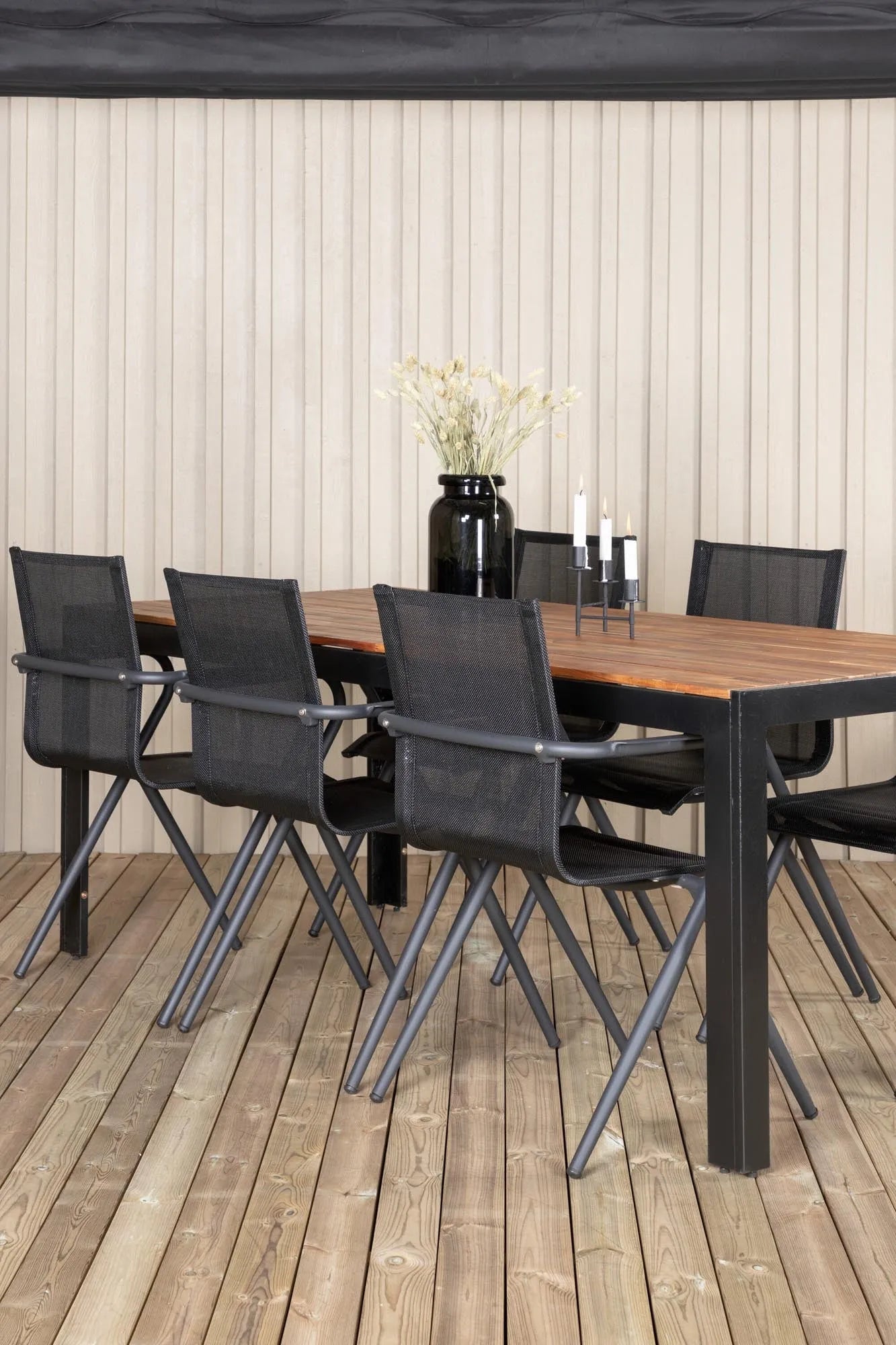 Stilvolles Bois Tischset 205cm für 6, perfekt für den Außenbereich.