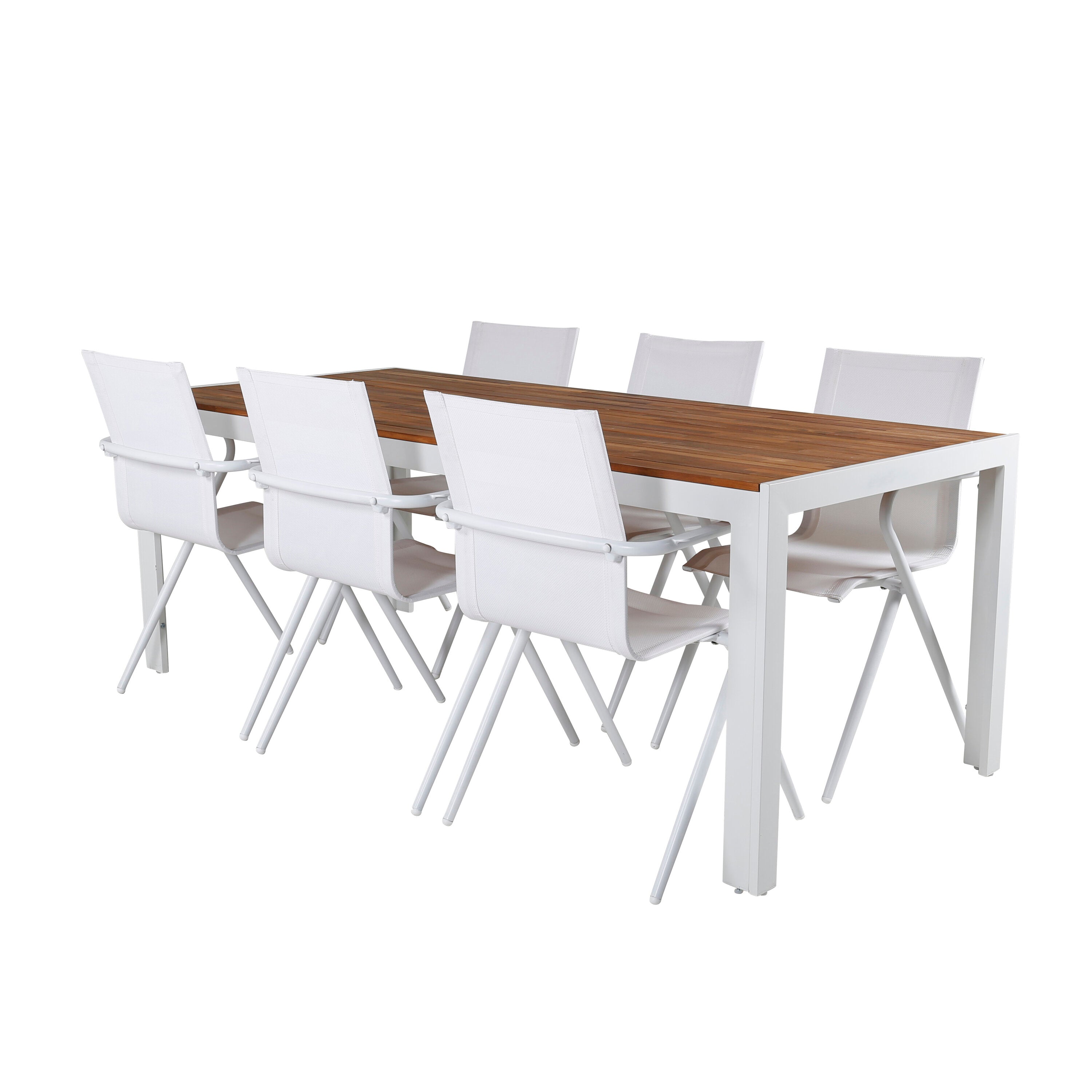 Bois Outdoor-Tischset + Alina 200cm/6St. in Grau weiss präsentiert im Onlineshop von KAQTU Design AG. Gartentischset ist von Venture Home