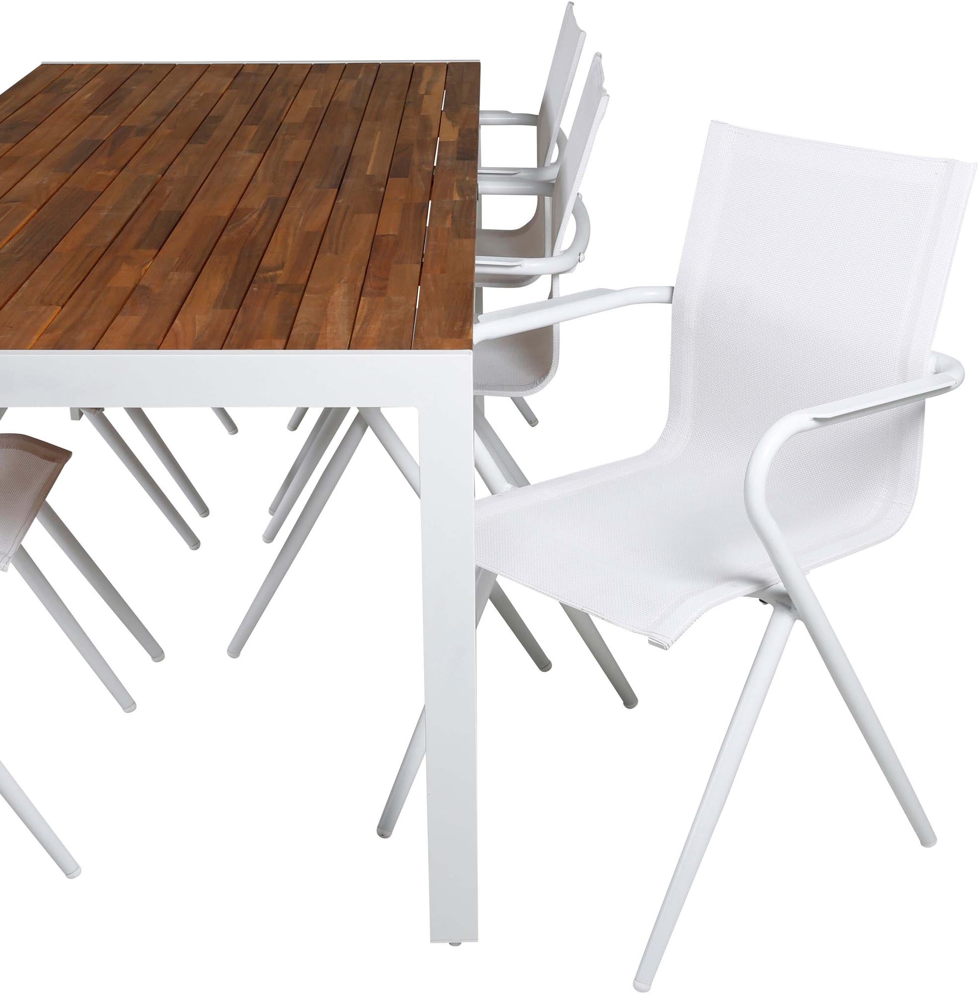 Elegantes Venture Home Set: 200cm Tisch & 6 Stühle für draussen.