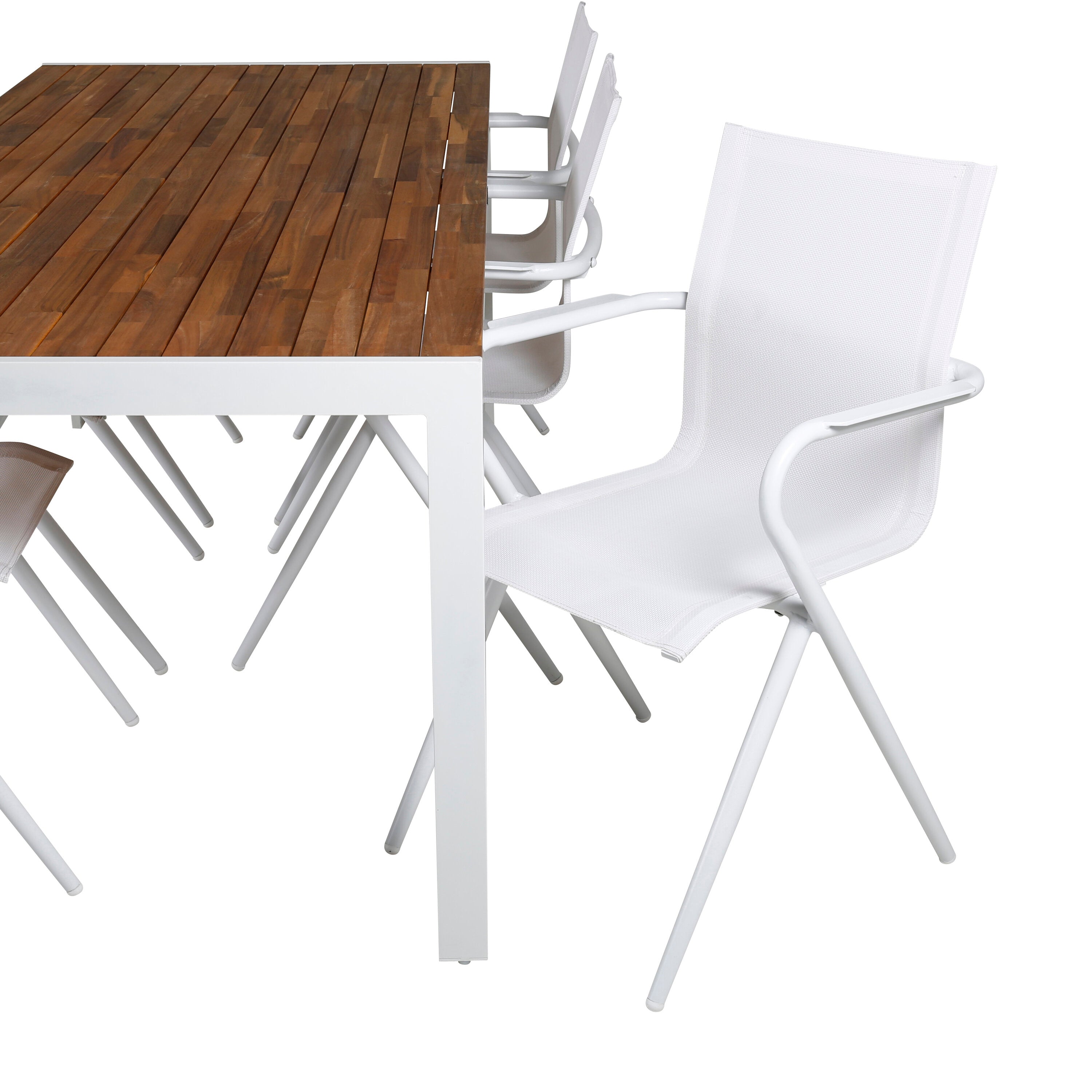 Bois Outdoor-Tischset + Alina 200cm/6St. in Grau weiss präsentiert im Onlineshop von KAQTU Design AG. Gartentischset ist von Venture Home