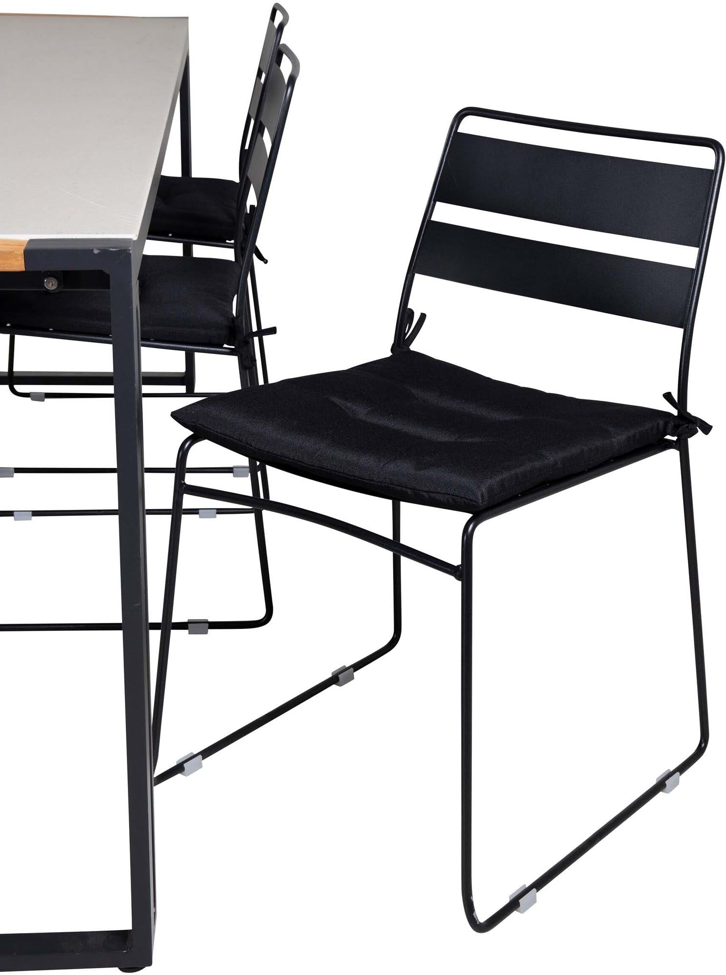 Texas Outdoor-Tischset + Lina 200cm/6St. in Schwarz präsentiert im Onlineshop von KAQTU Design AG. Gartentischset ist von Venture Home