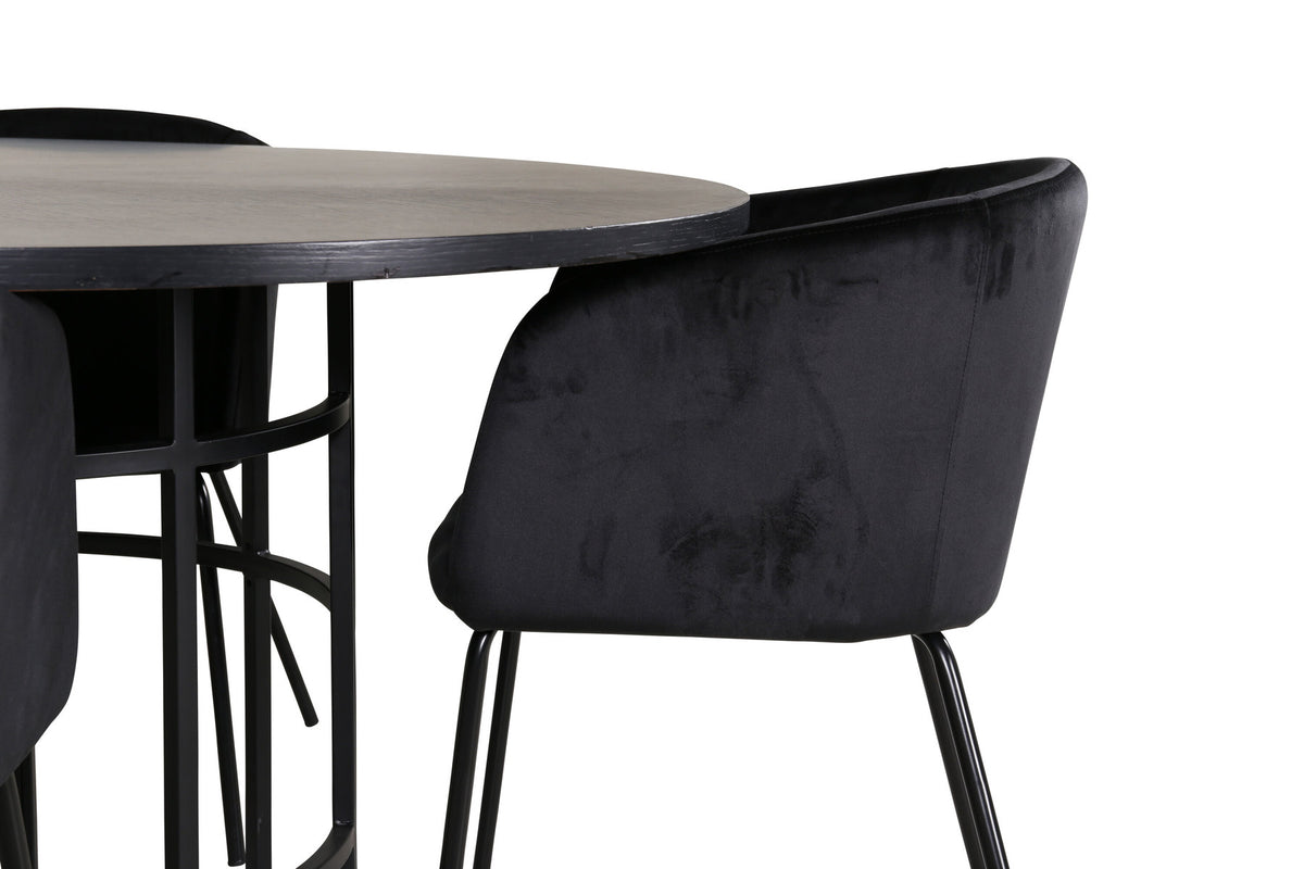 Esszimmerset Copenhagen + Berit ⌀140cm/4St. in Schwarz präsentiert im Onlineshop von KAQTU Design AG. Esszimmerset ist von Venture Home