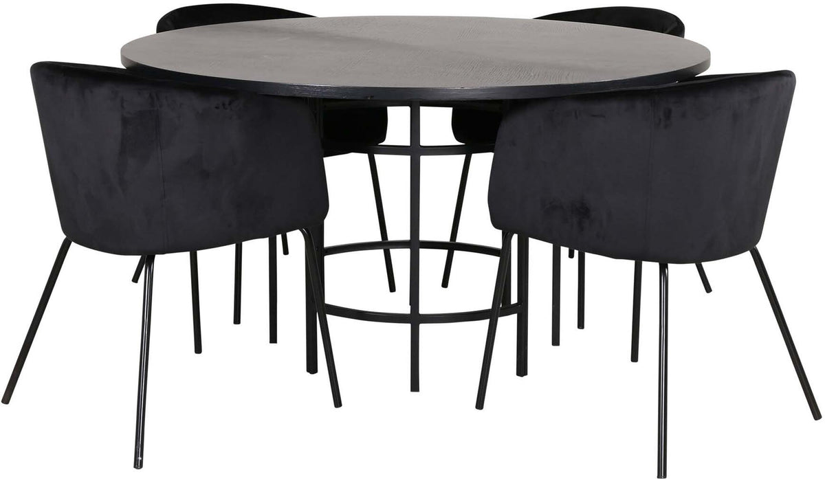 Esszimmerset Copenhagen + Berit ⌀140cm/4St. in Schwarz präsentiert im Onlineshop von KAQTU Design AG. Esszimmerset ist von Venture Home