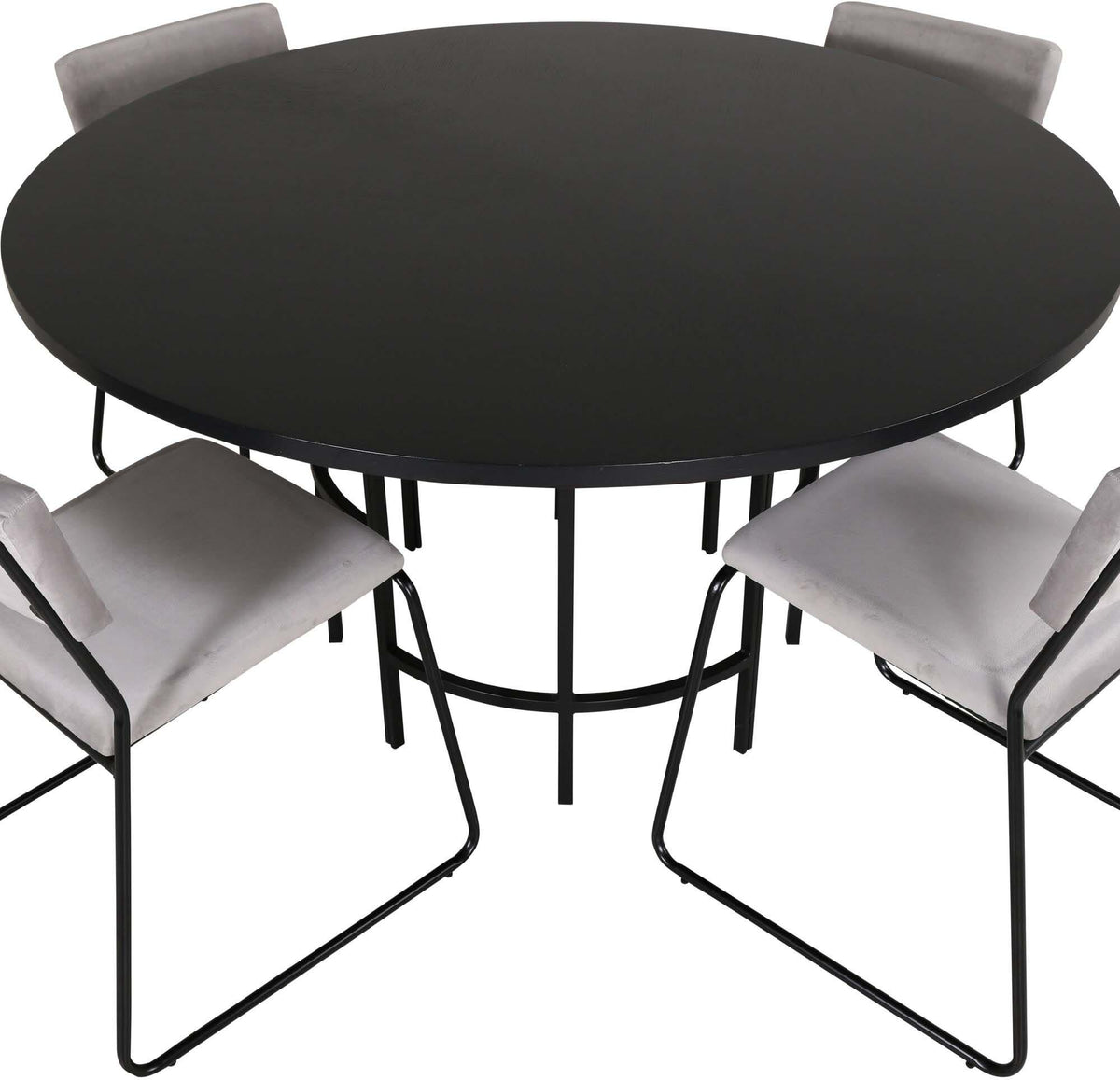 Esszimmerset Copenhagen + Kenth ⌀140cm/4St. in Schwarz / Hellgrau präsentiert im Onlineshop von KAQTU Design AG. Esszimmerset ist von Venture Home