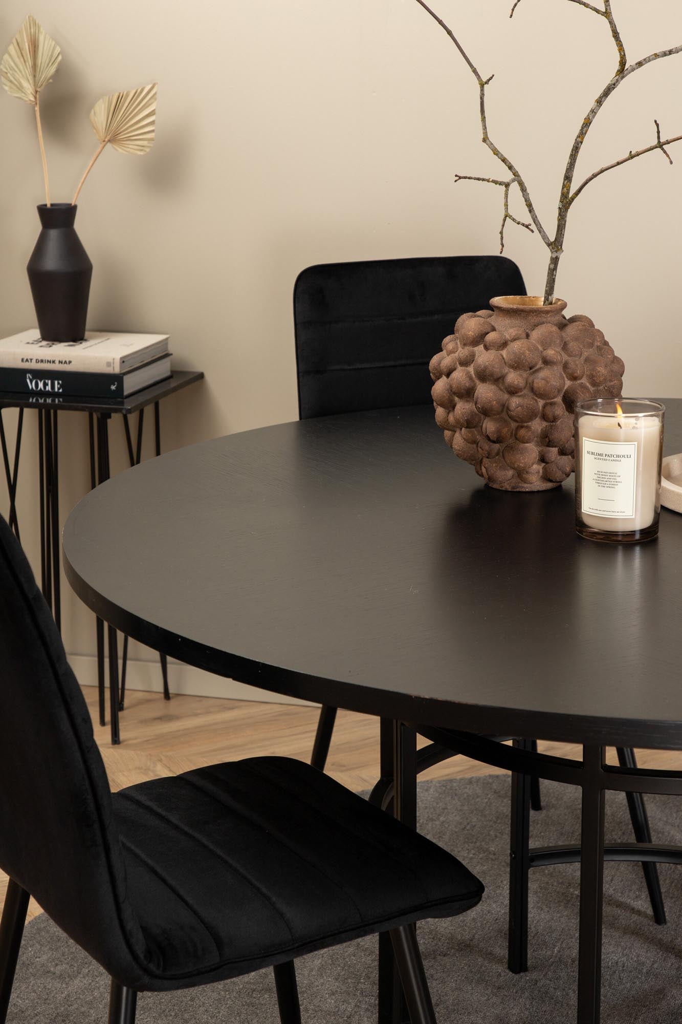 Esszimmerset Copenhagen + Windu ⌀140cm/4St. in Schwarz präsentiert im Onlineshop von KAQTU Design AG. Esszimmerset ist von Venture Home