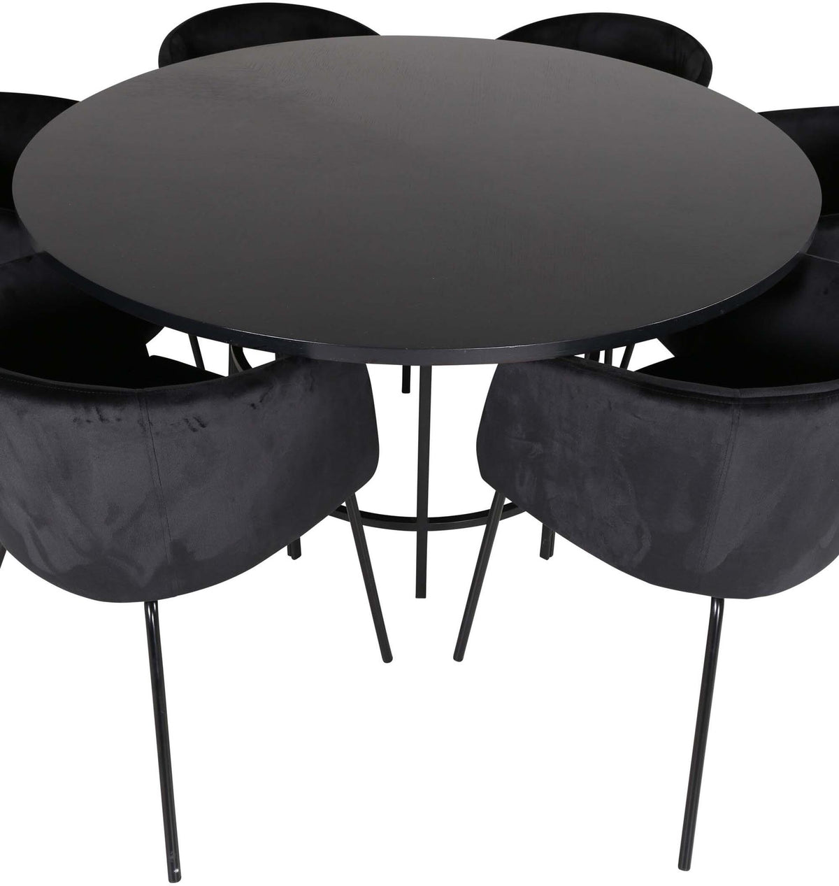 Esszimmerset Copenhagen + Berit ⌀140cm/6St. in Schwarz präsentiert im Onlineshop von KAQTU Design AG. Esszimmerset ist von Venture Home