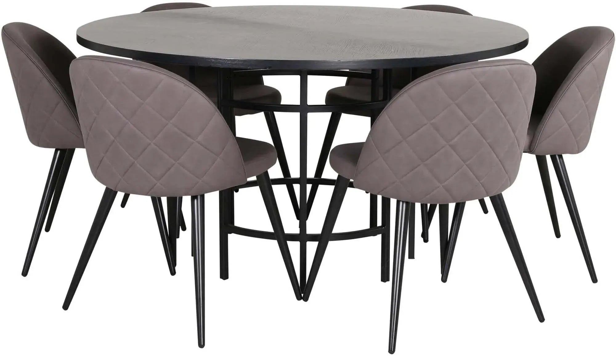 Rundes Esszimmerset Copenhagen + Velvet für 6, von Venture Home.