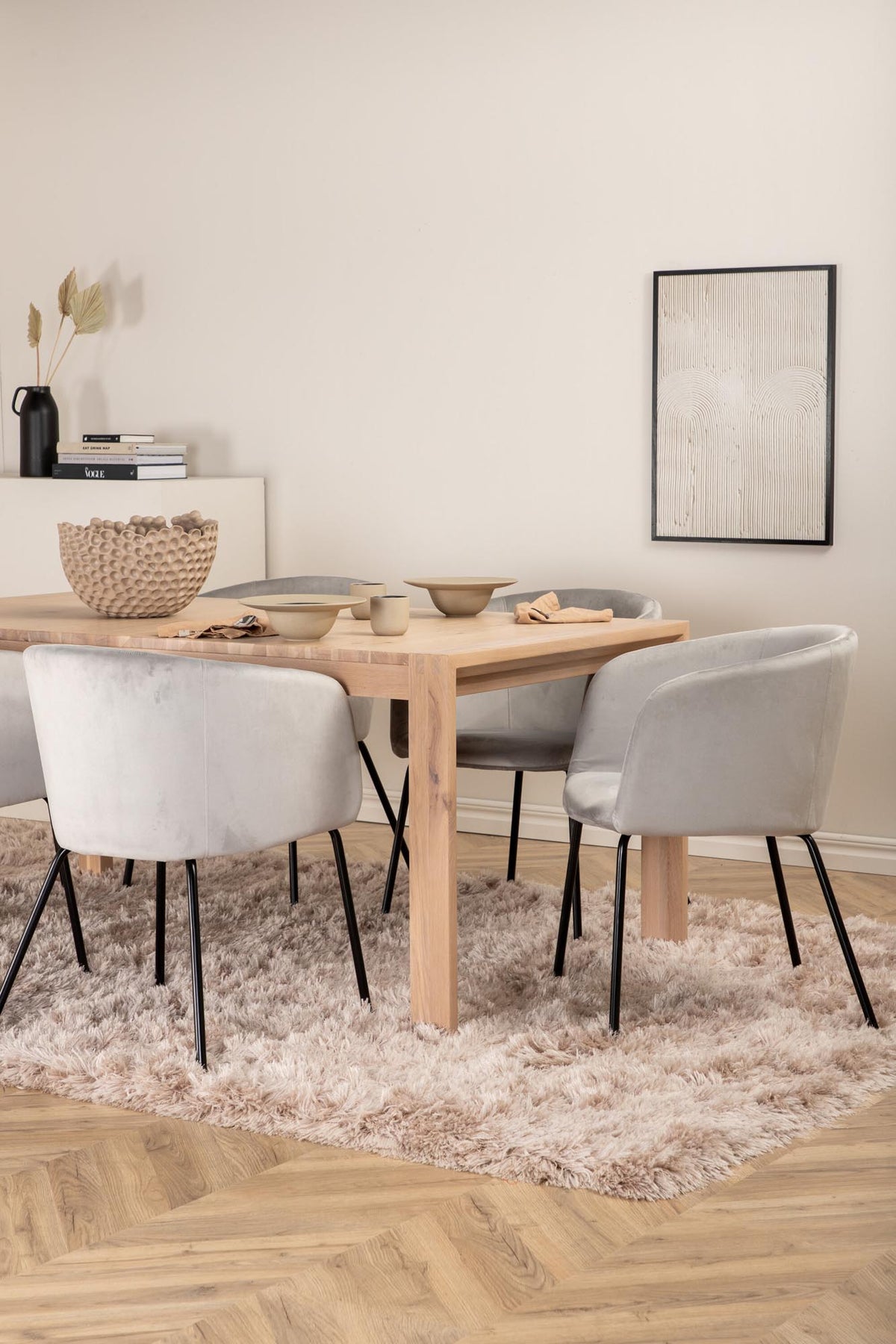 Slider Esszimmerset ausziehbar + Berit 170cm/6St. in Schwarzgrau präsentiert im Onlineshop von KAQTU Design AG. Esszimmerset ist von Venture Home