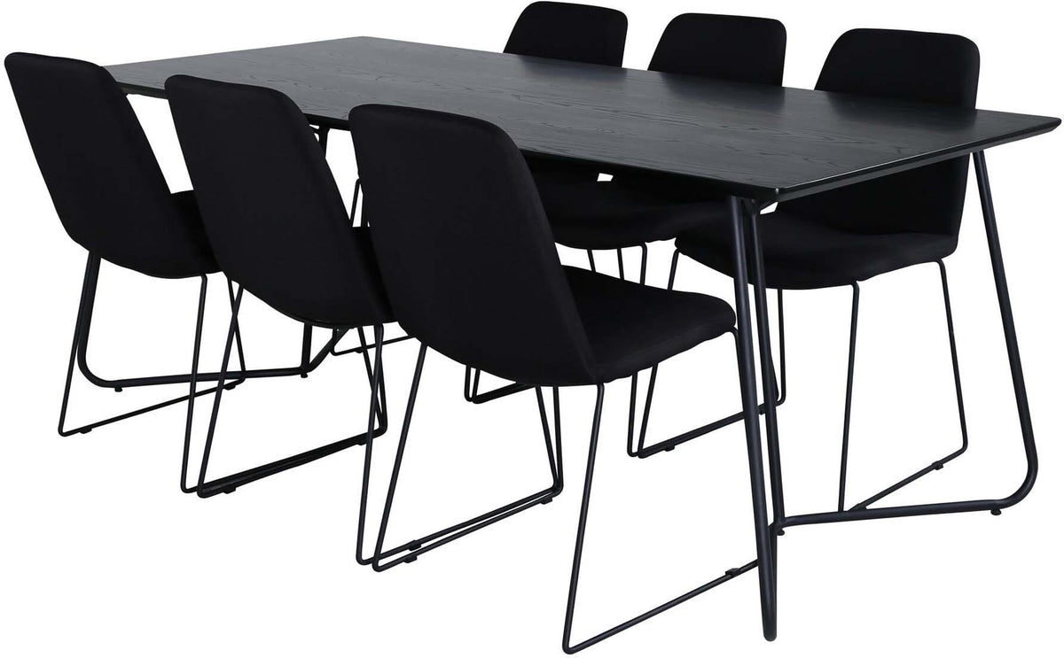 Petra Esszimmerset + Muce 190cm/6St. in Schwarz präsentiert im Onlineshop von KAQTU Design AG. Esszimmerset ist von Venture Home