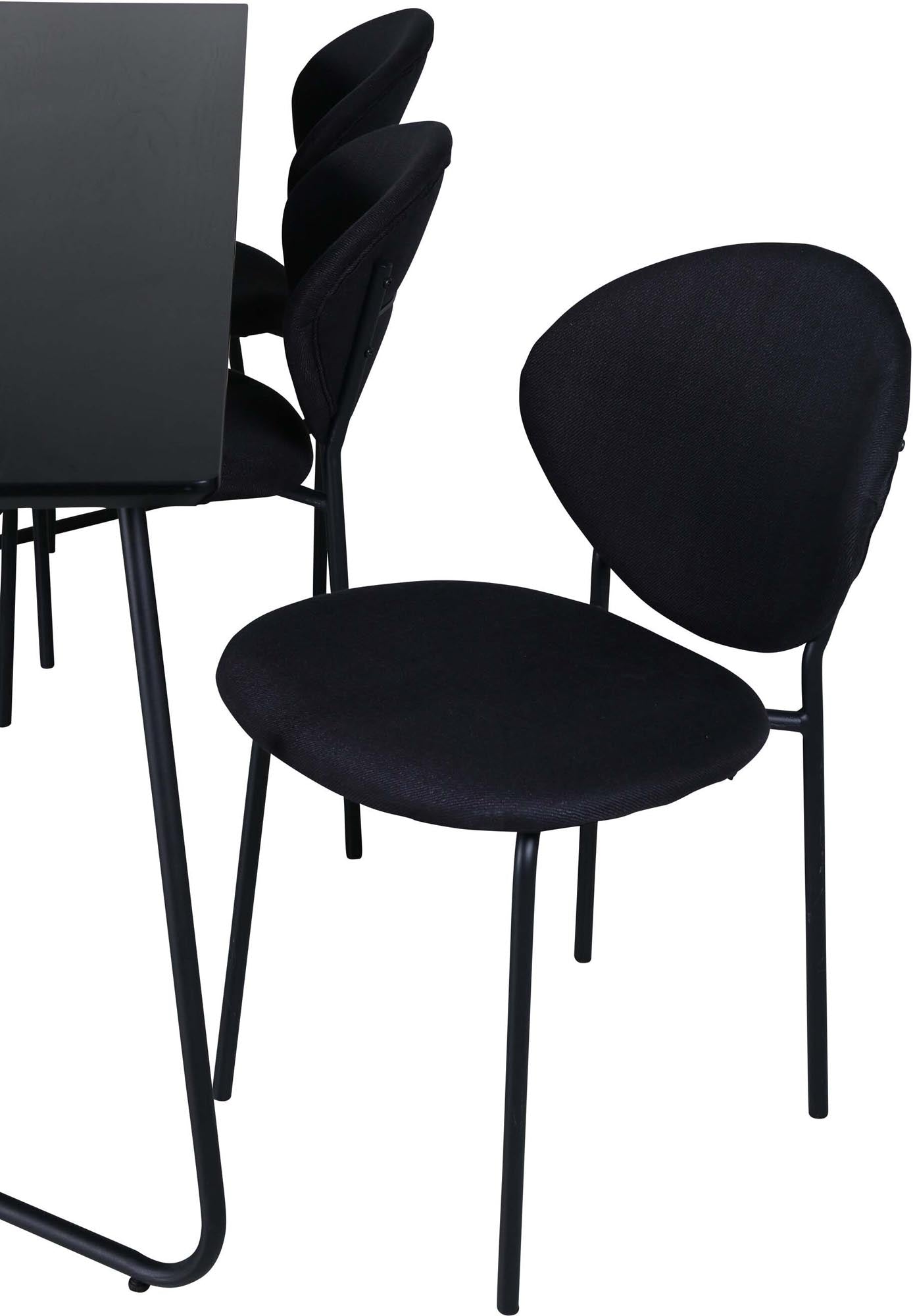 Petra Esszimmerset + Vault 190cm: Elegante Esstischgruppe mit 6 bequemen Stühlen. Ideal für stilvolle Dinner und modernes Ambiente.