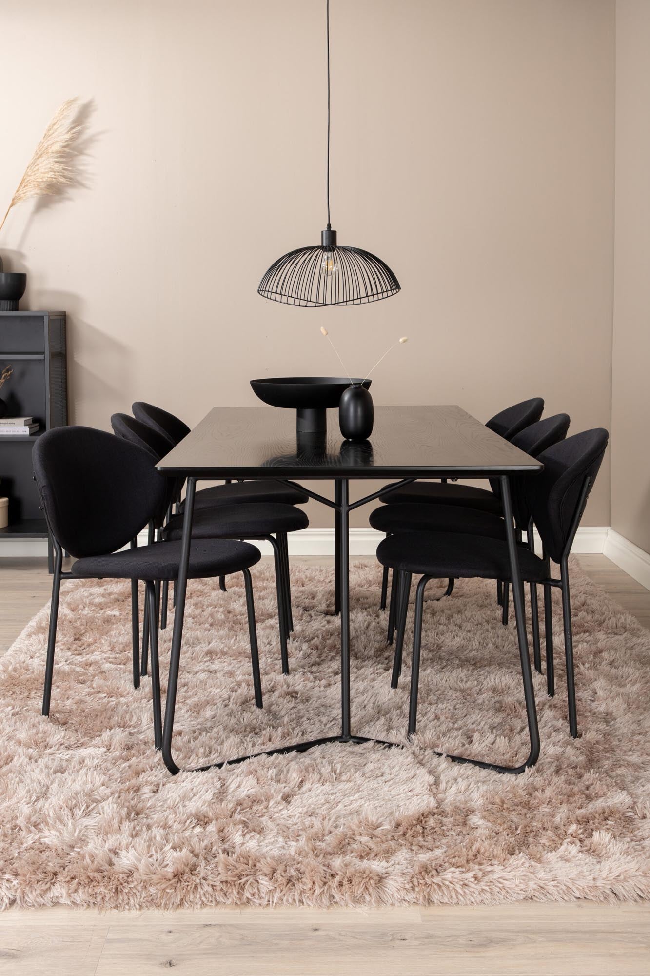 Petra Esszimmerset + Vault 190cm/6St. in Schwarz präsentiert im Onlineshop von KAQTU Design AG. Esszimmerset ist von Venture Home