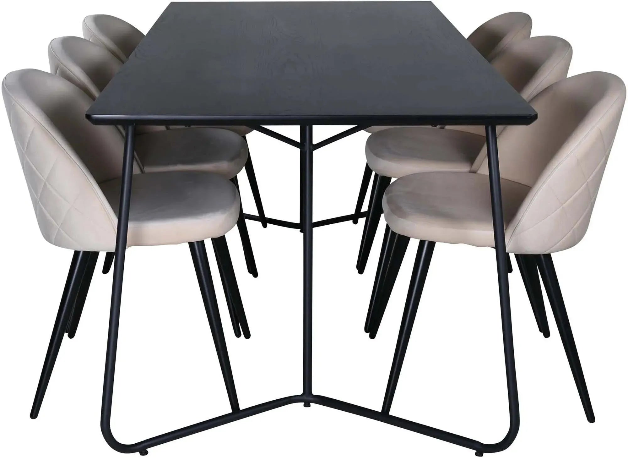 Petra Esszimmerset: Stilvolles Design mit 6 Samtstühlen, 190cm.