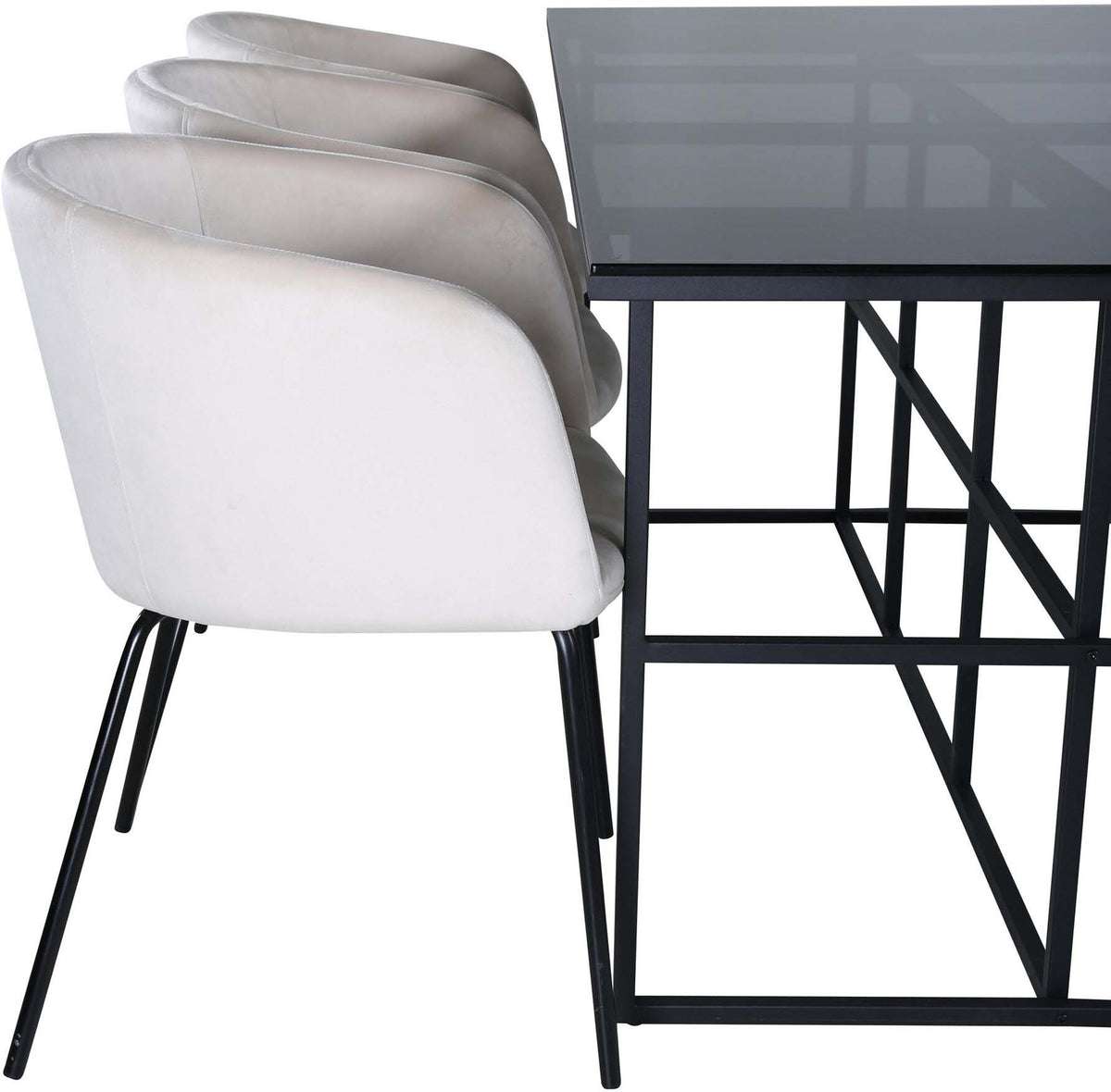 Leif Esszimmerset + Berit 200cm/6St. in Schwarz / Beige präsentiert im Onlineshop von KAQTU Design AG. Esszimmerset ist von Venture Home